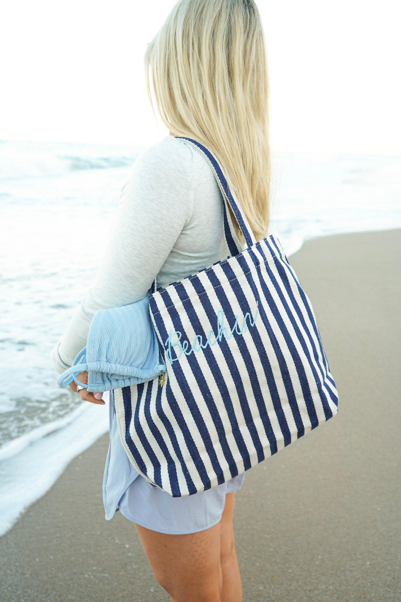 Harbor Canvas Striped Tote