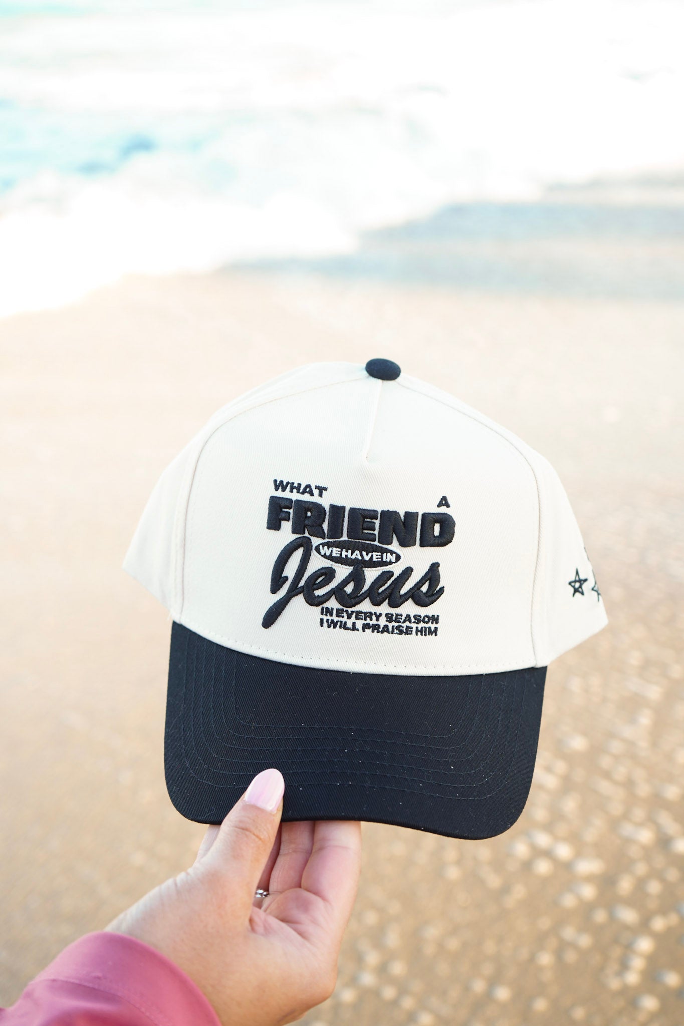 Friend in Jesus - Black Vintage Trucker Hat