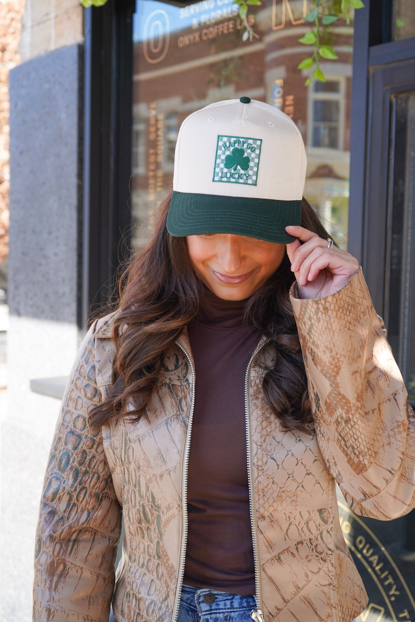 Happy Go Lucky - Green Vintage Trucker Hat