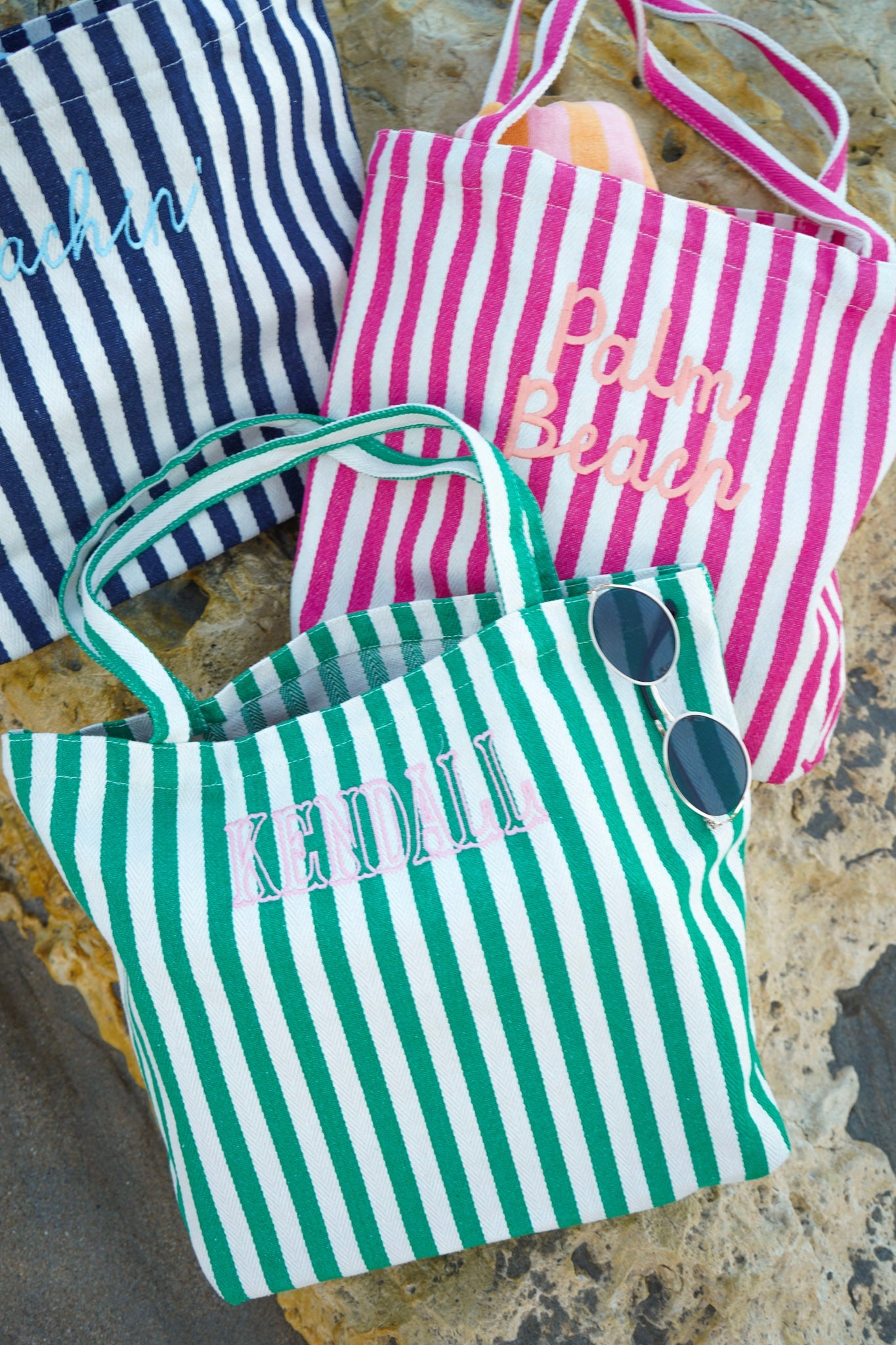 Harbor Canvas Striped Tote