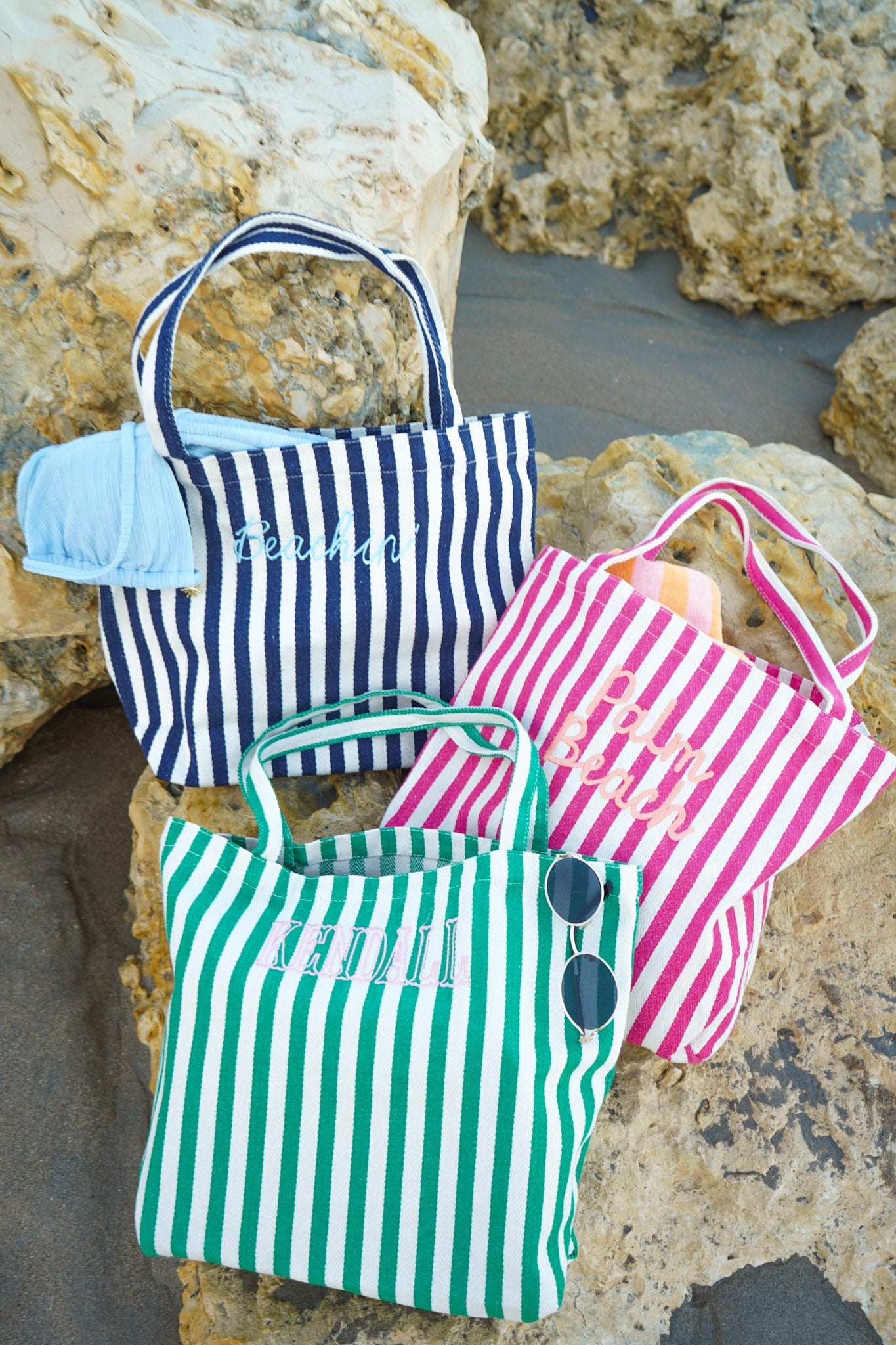 Harbor Canvas Striped Tote