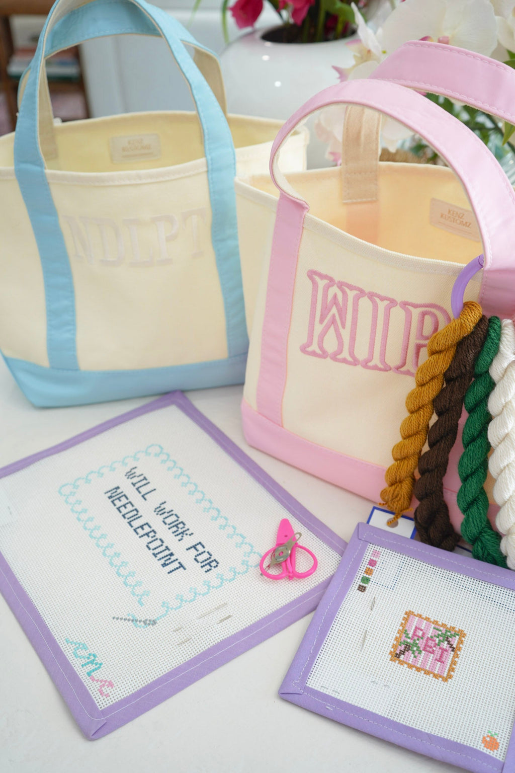 Mini Canvas Tote - Embroidered