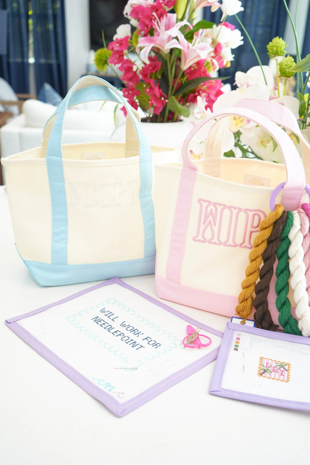 Mini Canvas Tote - Embroidered