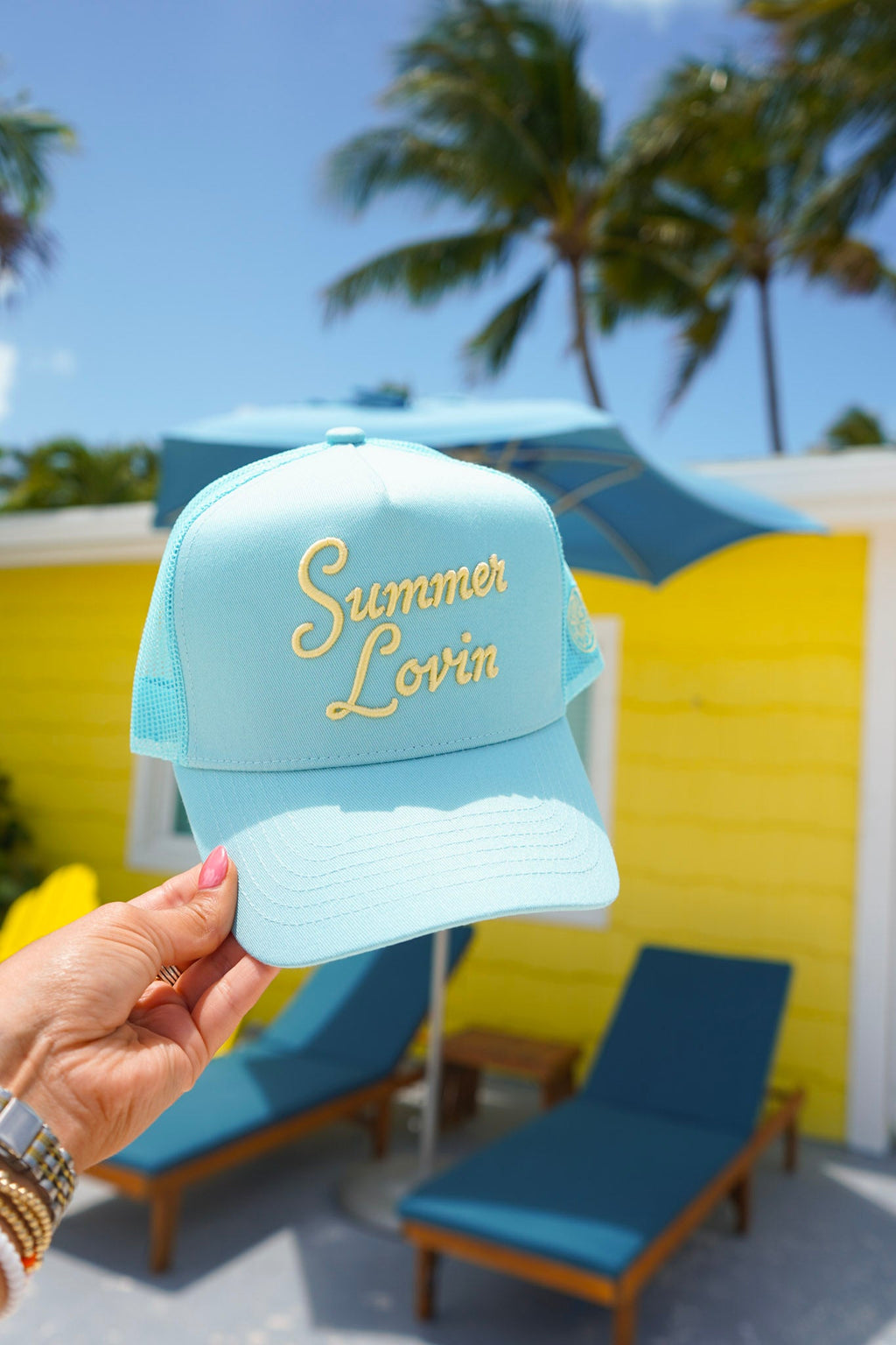 Summer Lovin - Baby Blue Canvas Trucker Hat