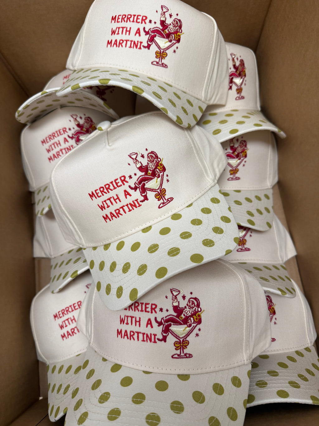 Merrier with Martini - Chartreuse Polka Dot Trucker Hat