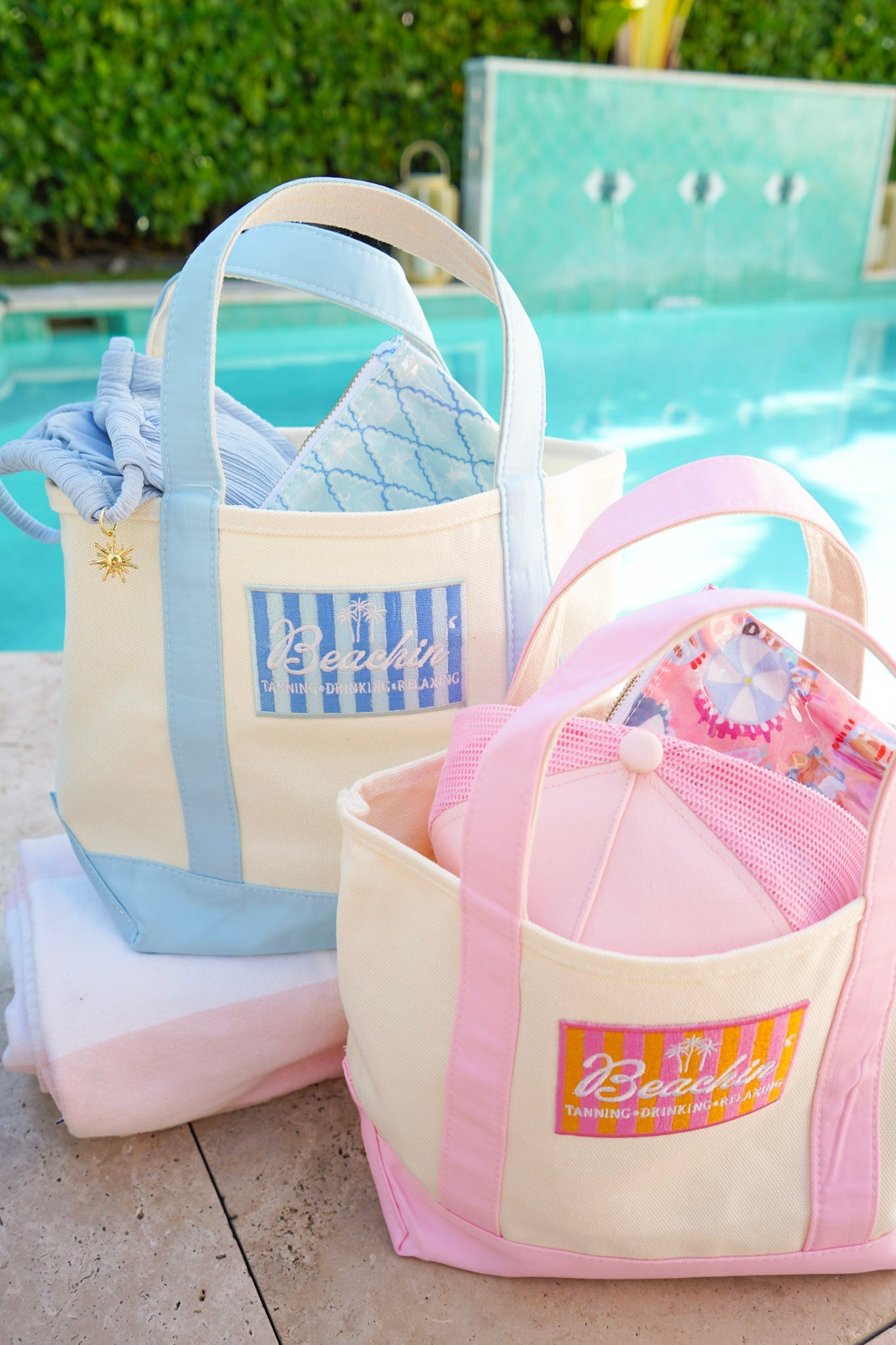 Beachin' - Mini Canvas Tote