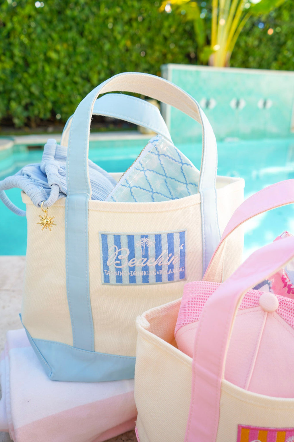 Beachin' - Mini Canvas Tote