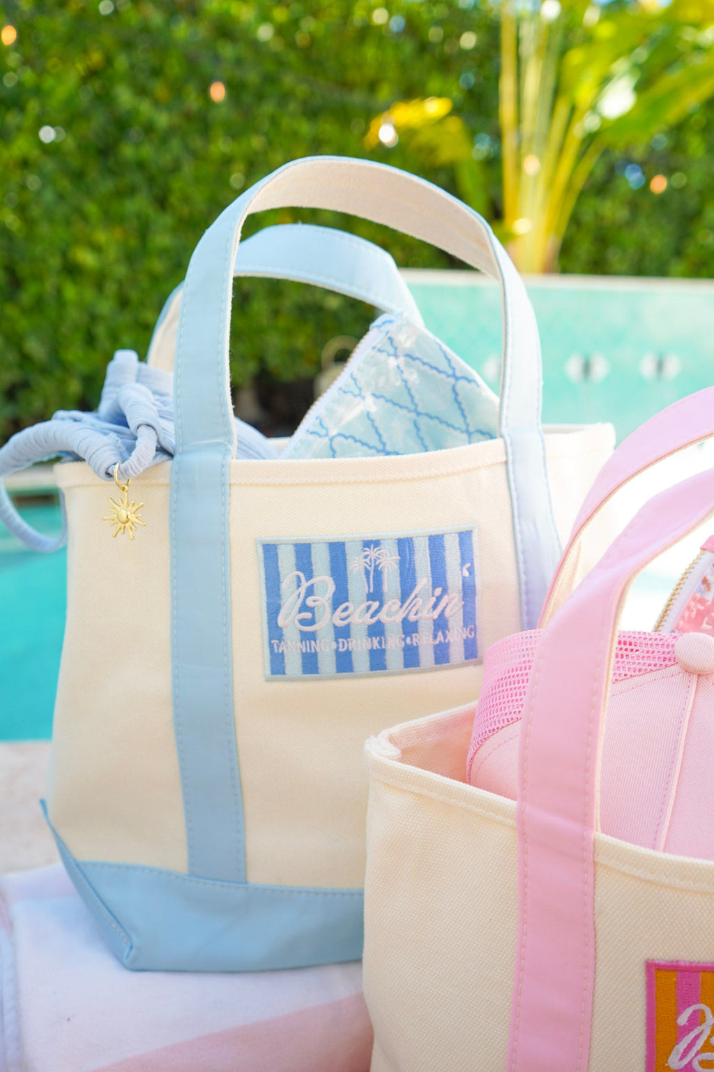 Beachin' - Mini Canvas Tote