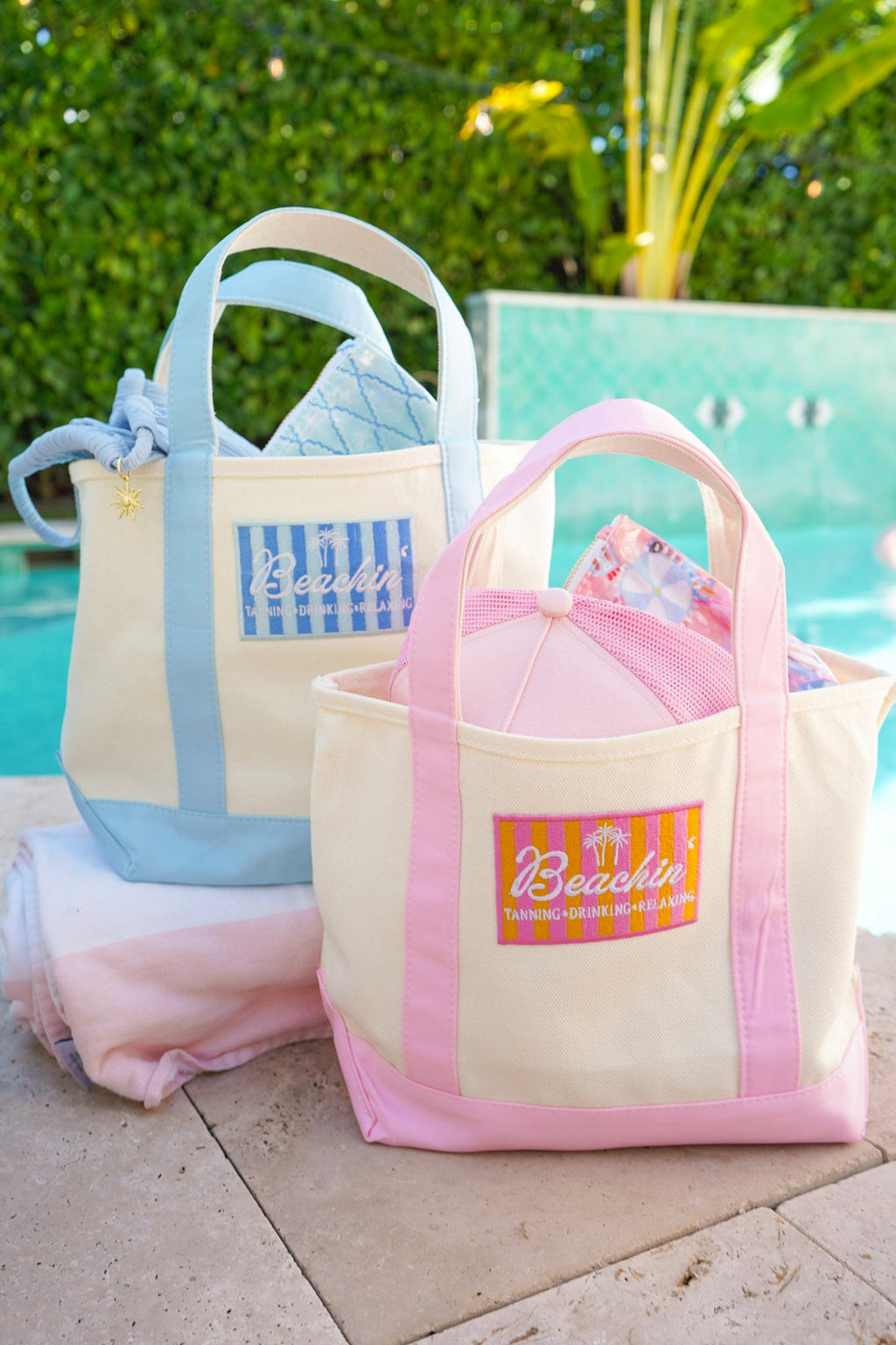 Beachin' - Mini Canvas Tote