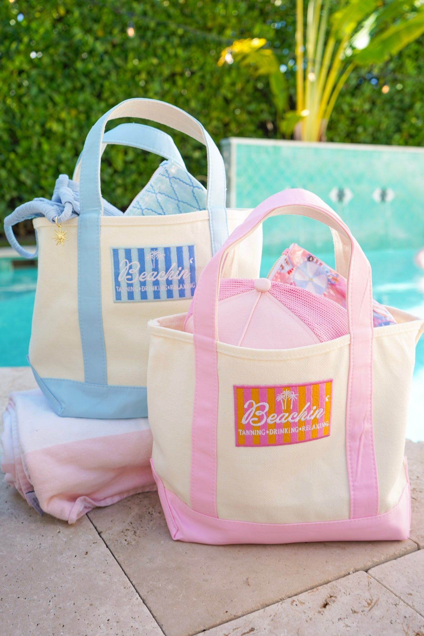 Beachin' - Mini Canvas Tote