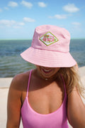 Meet Me at the Beach Bucket Hat - Pink & Green