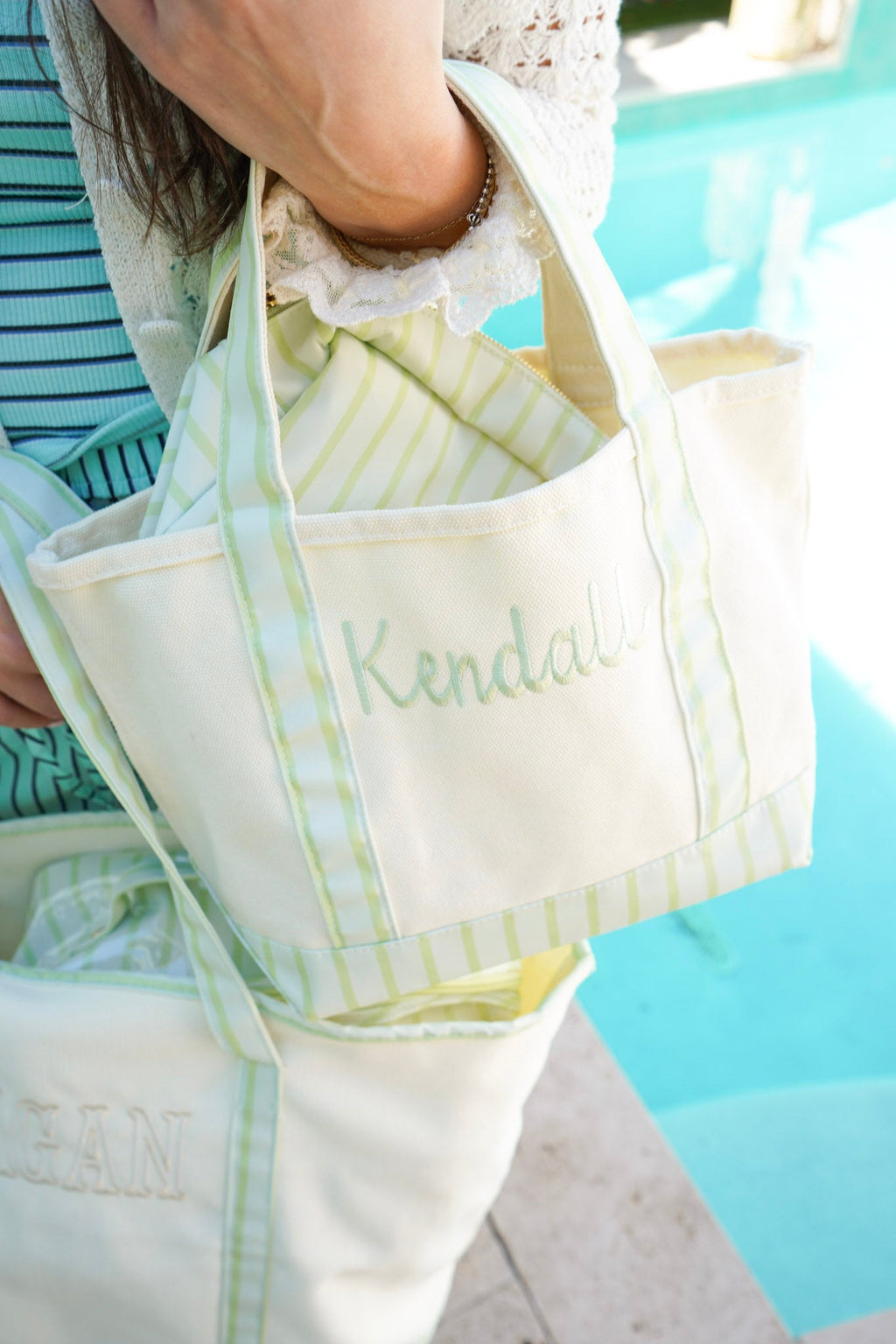 Mini Canvas Tote - Striped | Customizable