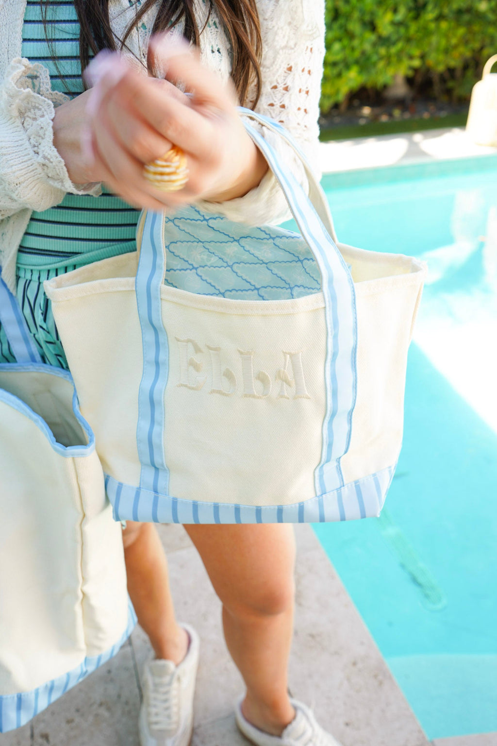 Mini Canvas Tote - Striped