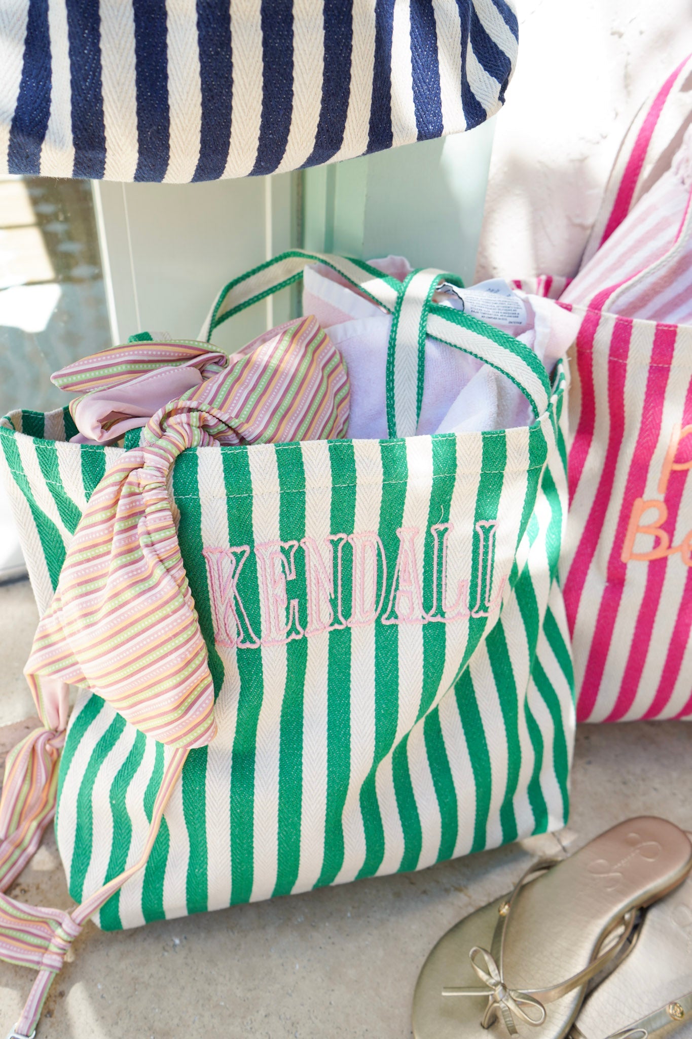 Harbor Canvas Striped Tote