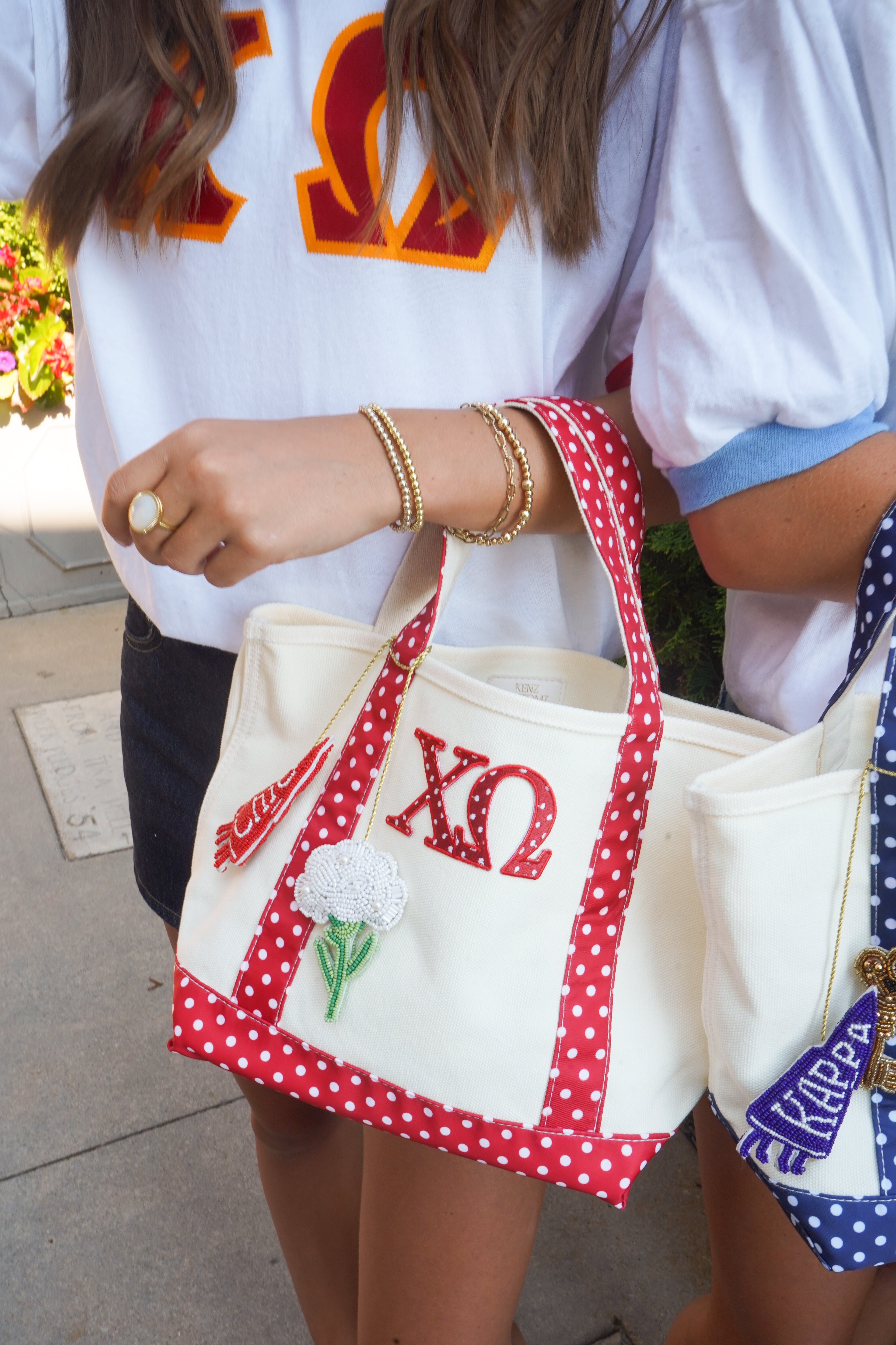 Sorority Mini Polka Dot Canvas Tote
