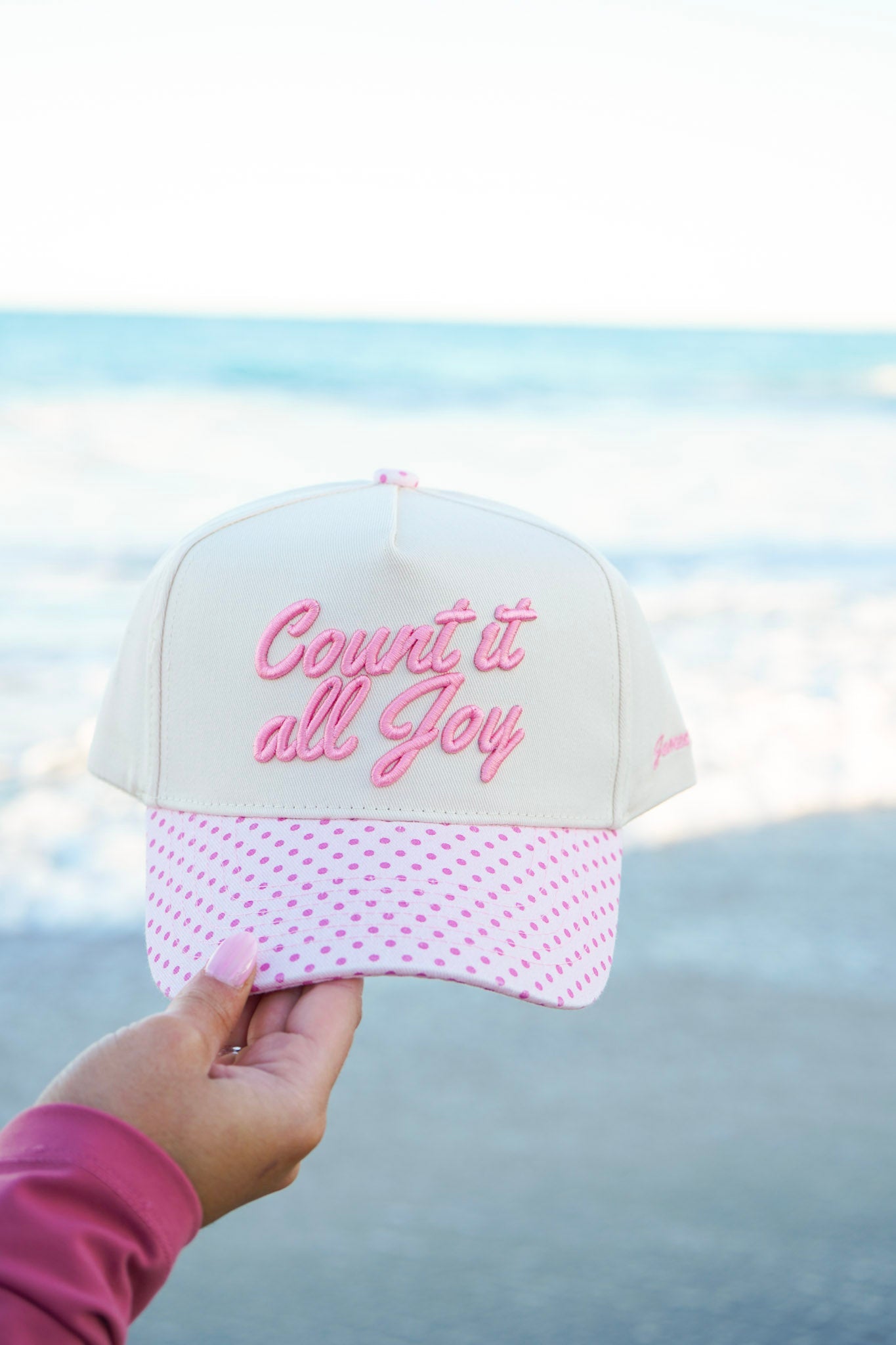 Count It All Joy - Pink Polka Dot Trucker Hat