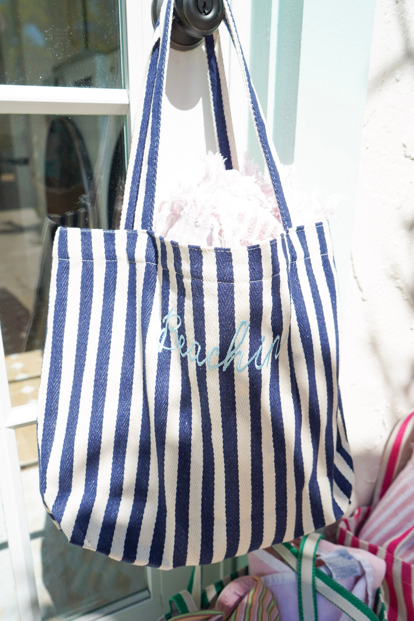 Harbor Canvas Striped Tote