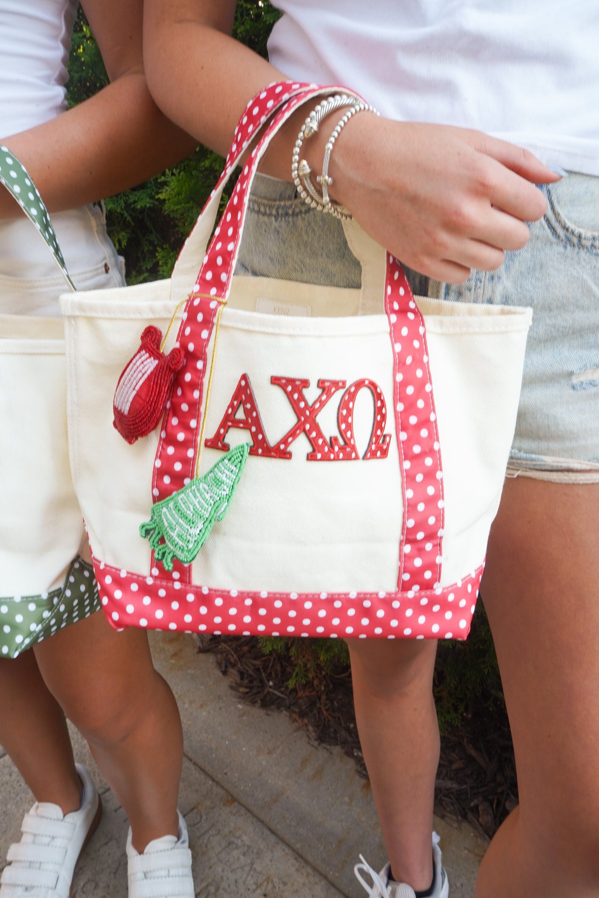 Sorority Greek Mini Polka Dot Canvas Tote