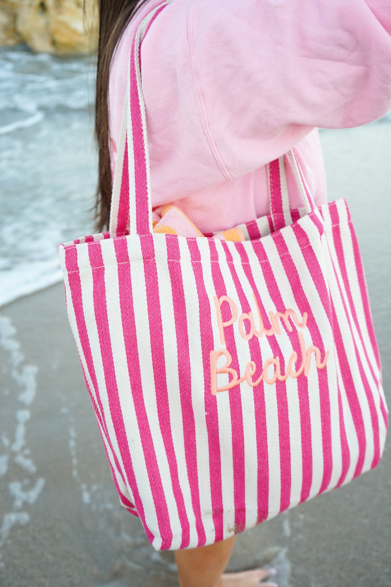 Harbor Canvas Striped Tote
