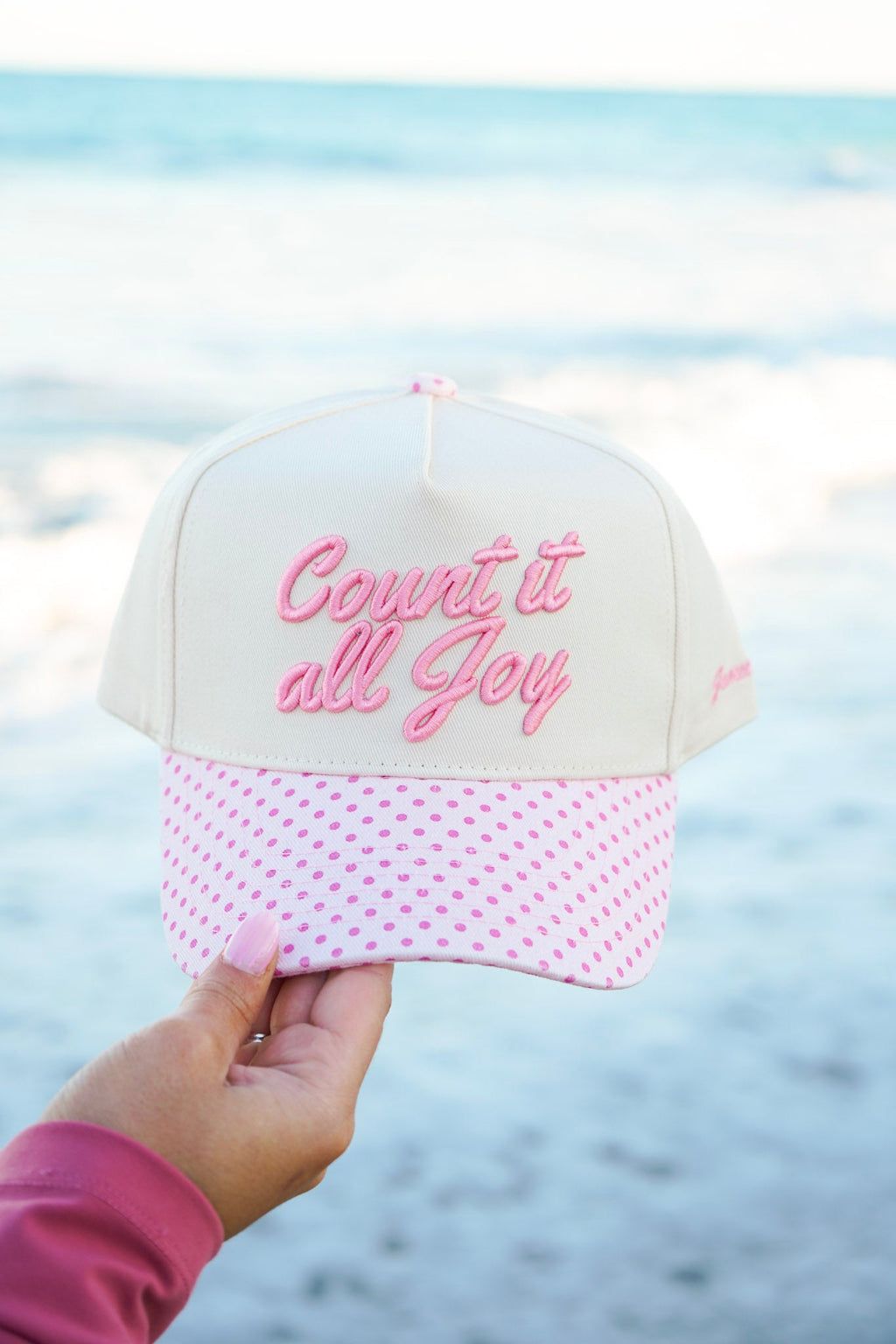 Count It All Joy - Pink Polka Dot Trucker Hat