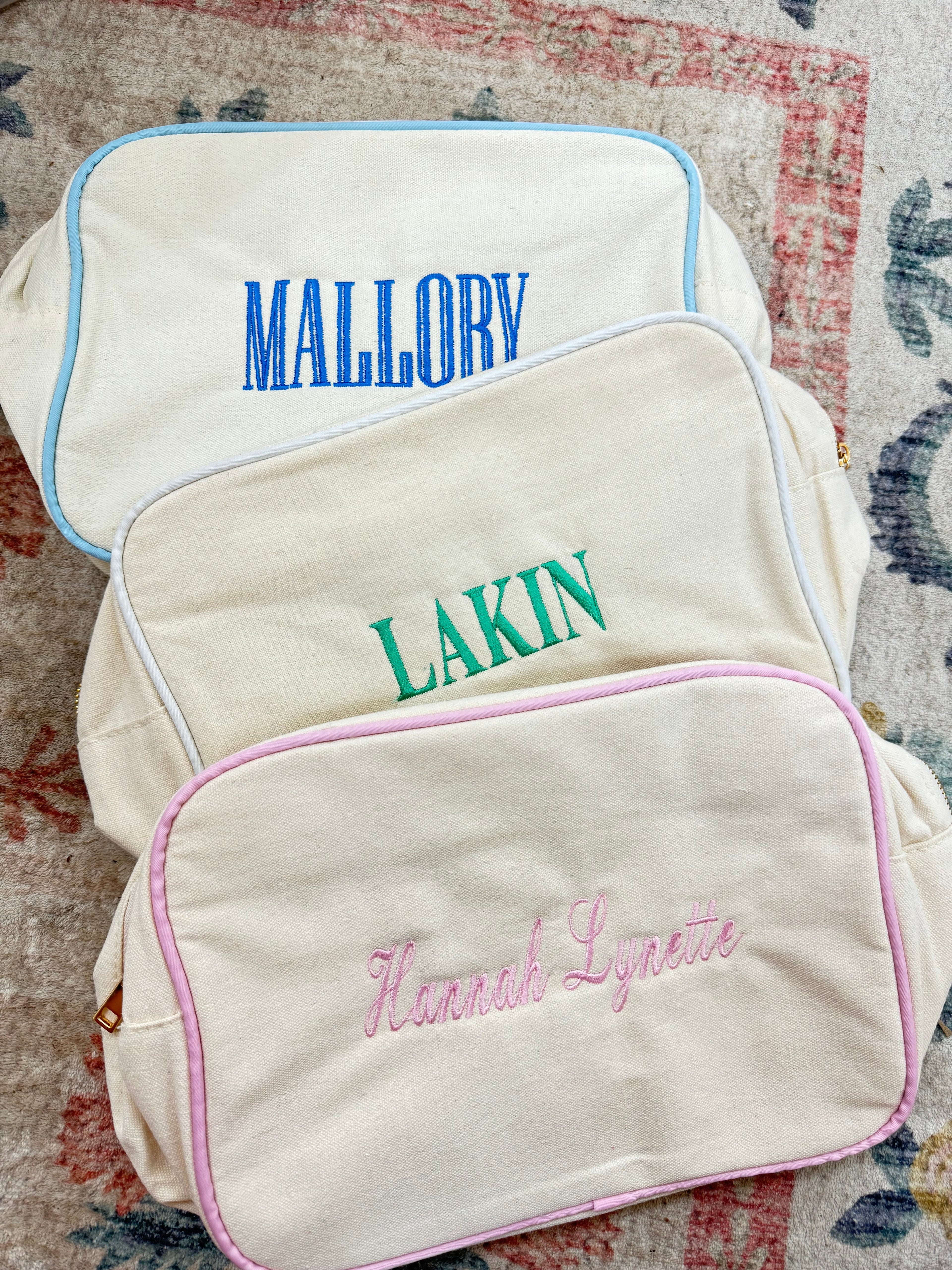 Canvas Makeup Bag Collection - PLAIN NO EMBROIDERY