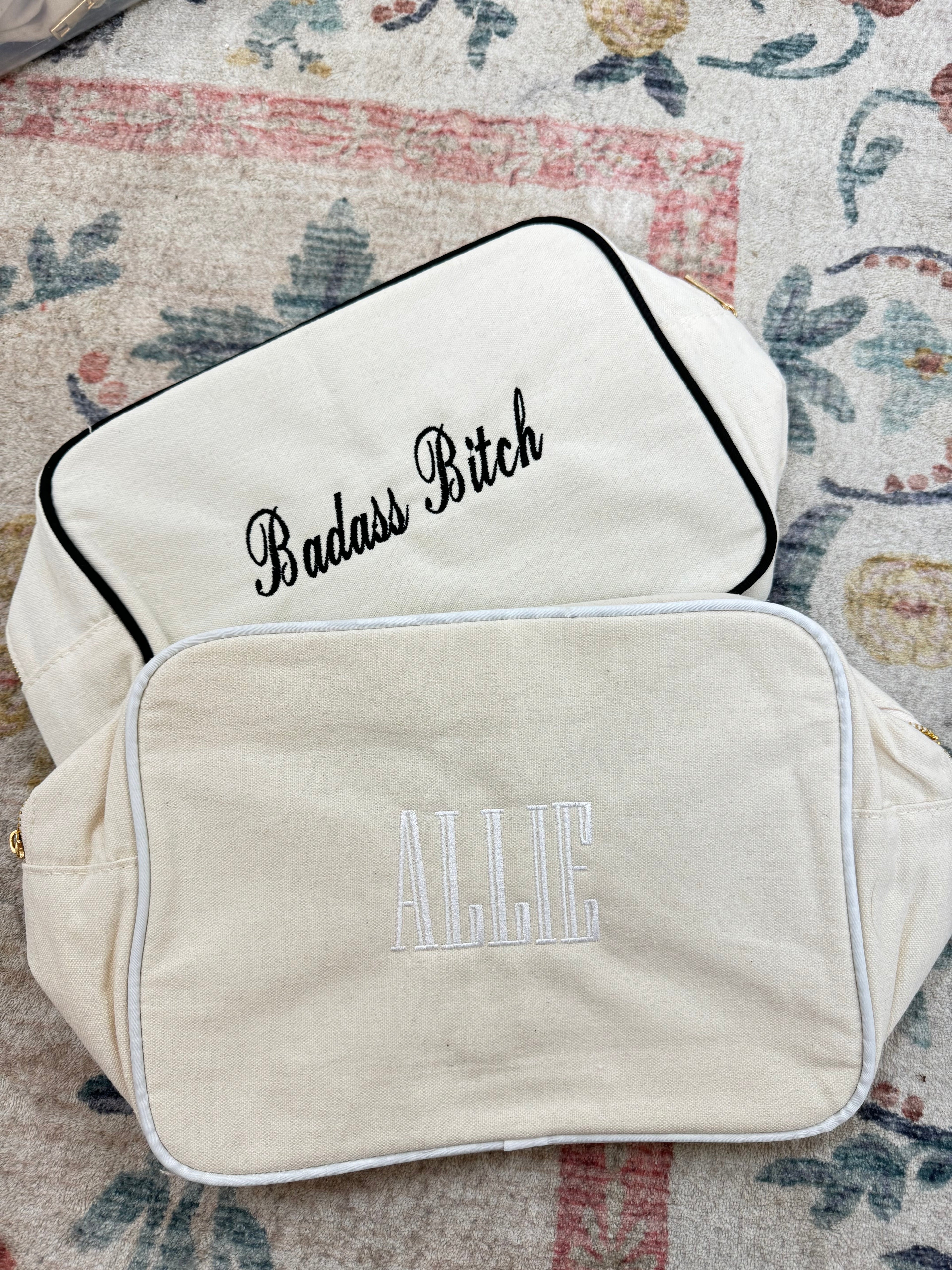 Canvas Makeup Bag Collection - PLAIN NO EMBROIDERY