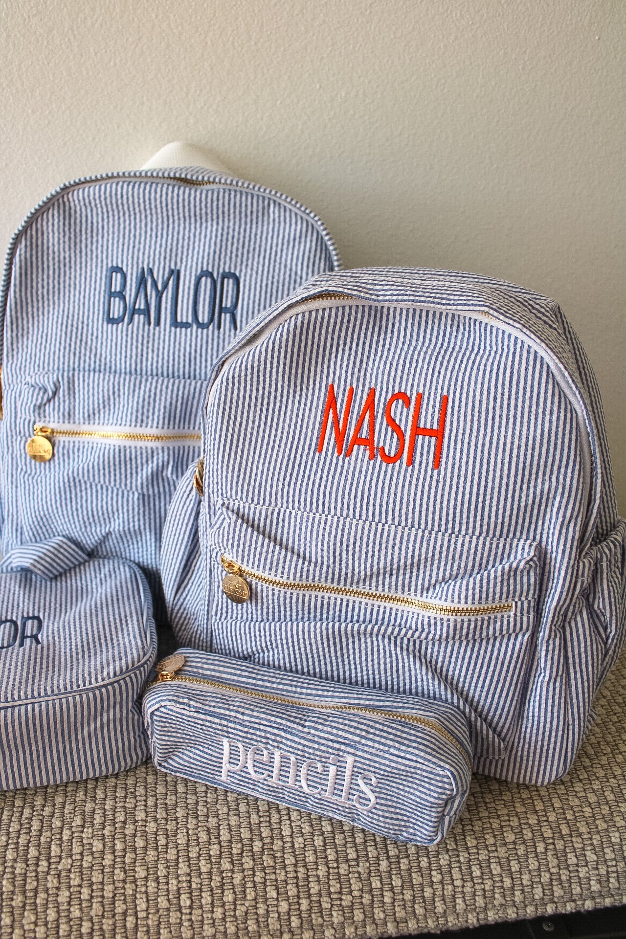 Gingham Backpack - PLAIN NO EMBROIDERY