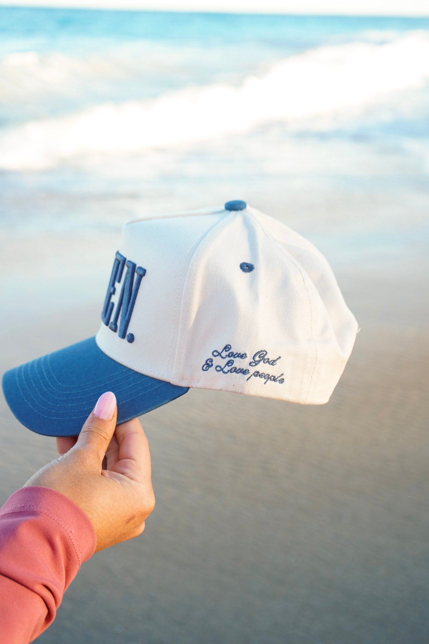 AMEN. - Slate Blue Vintage Trucker Hat