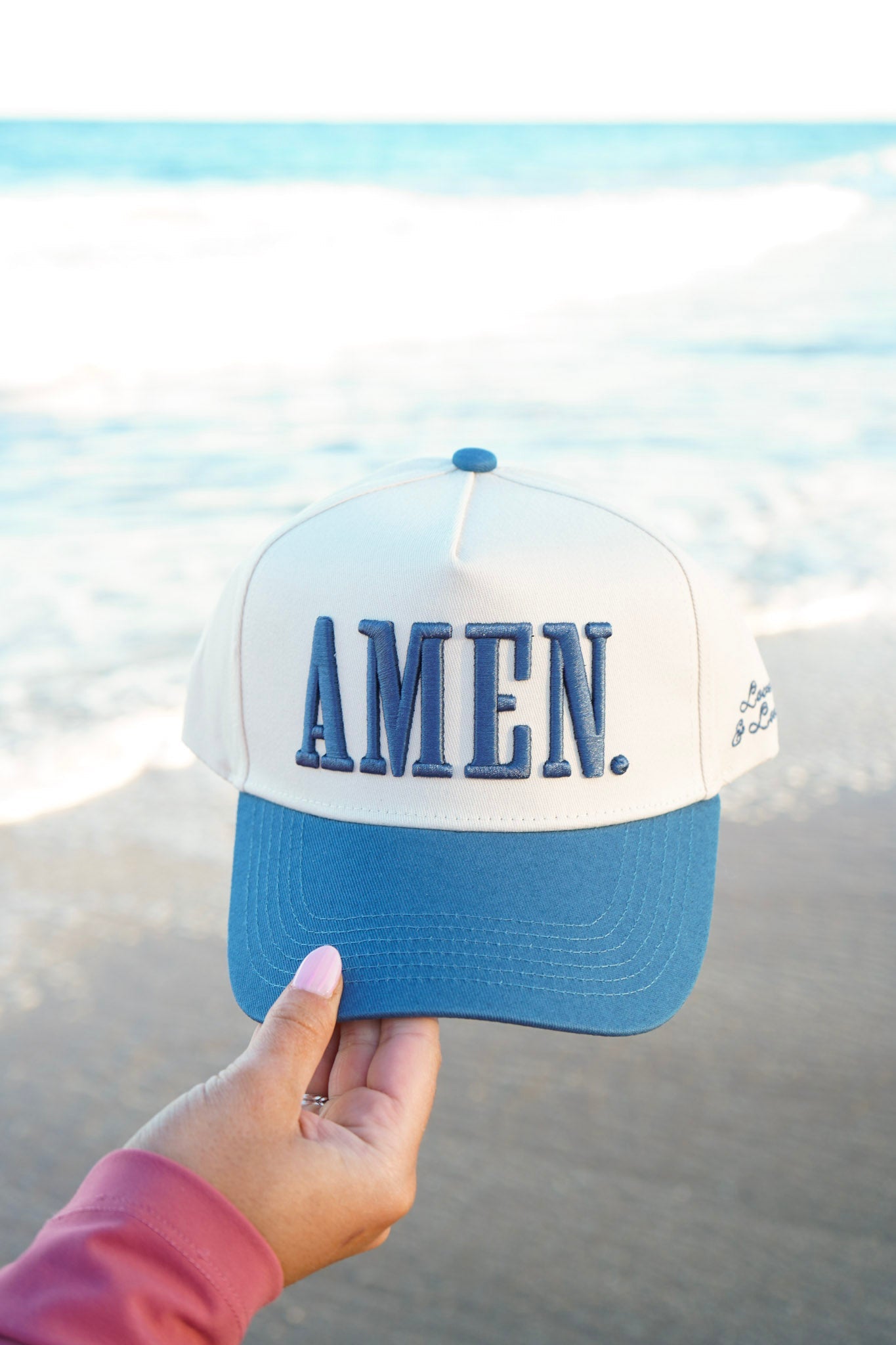 AMEN. - Slate Blue Vintage Trucker Hat