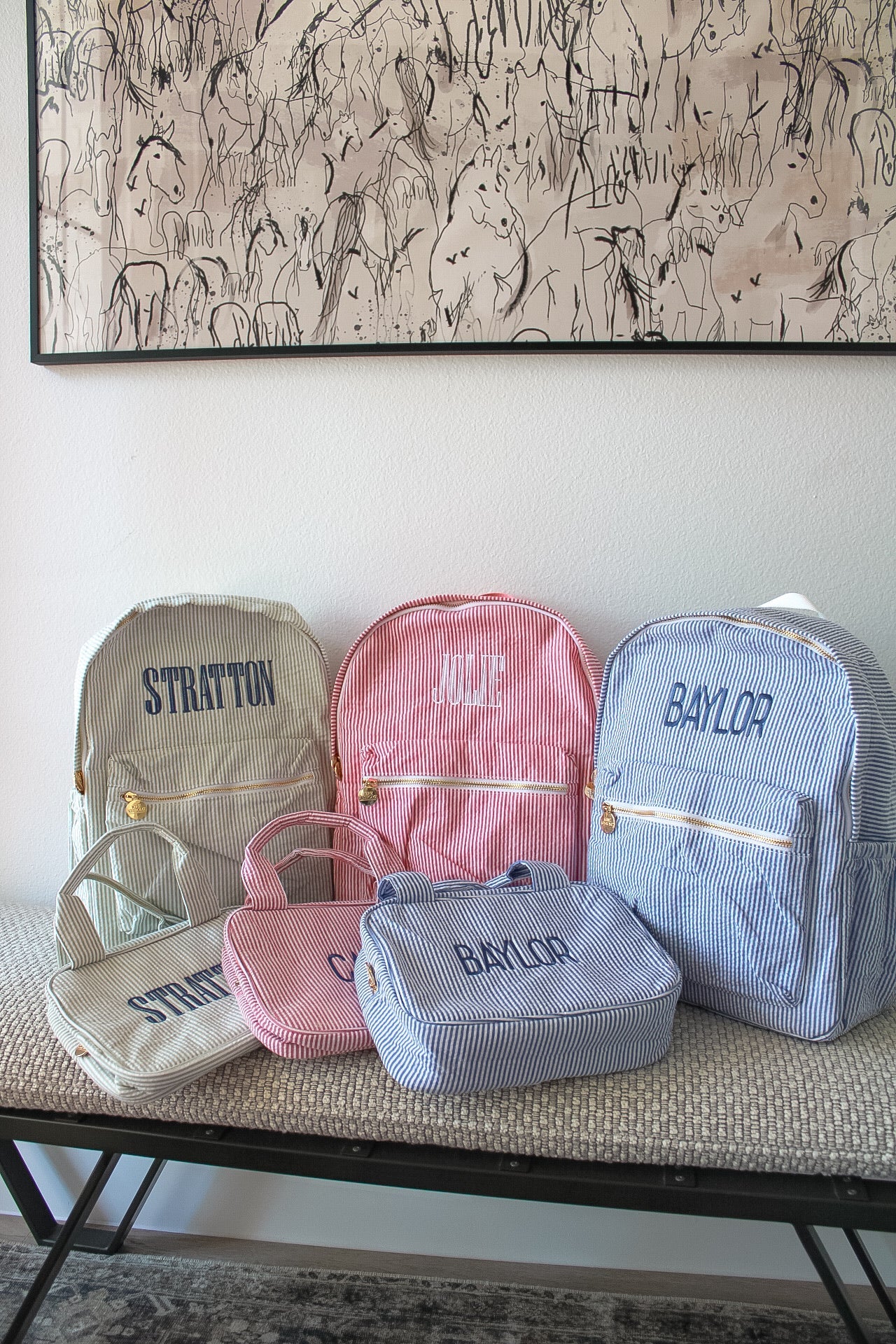 Gingham Backpack - PLAIN NO EMBROIDERY