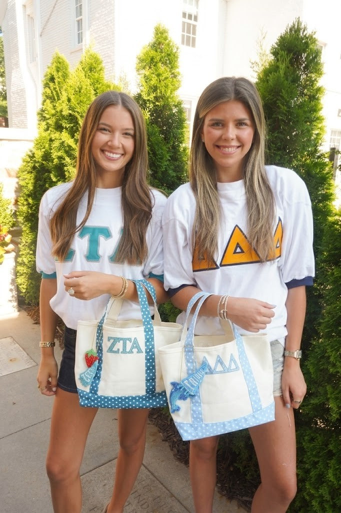 Sorority Mini Polka Dot Canvas Tote