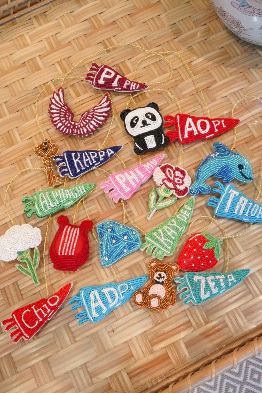 Sorority Beaded Bag Charms