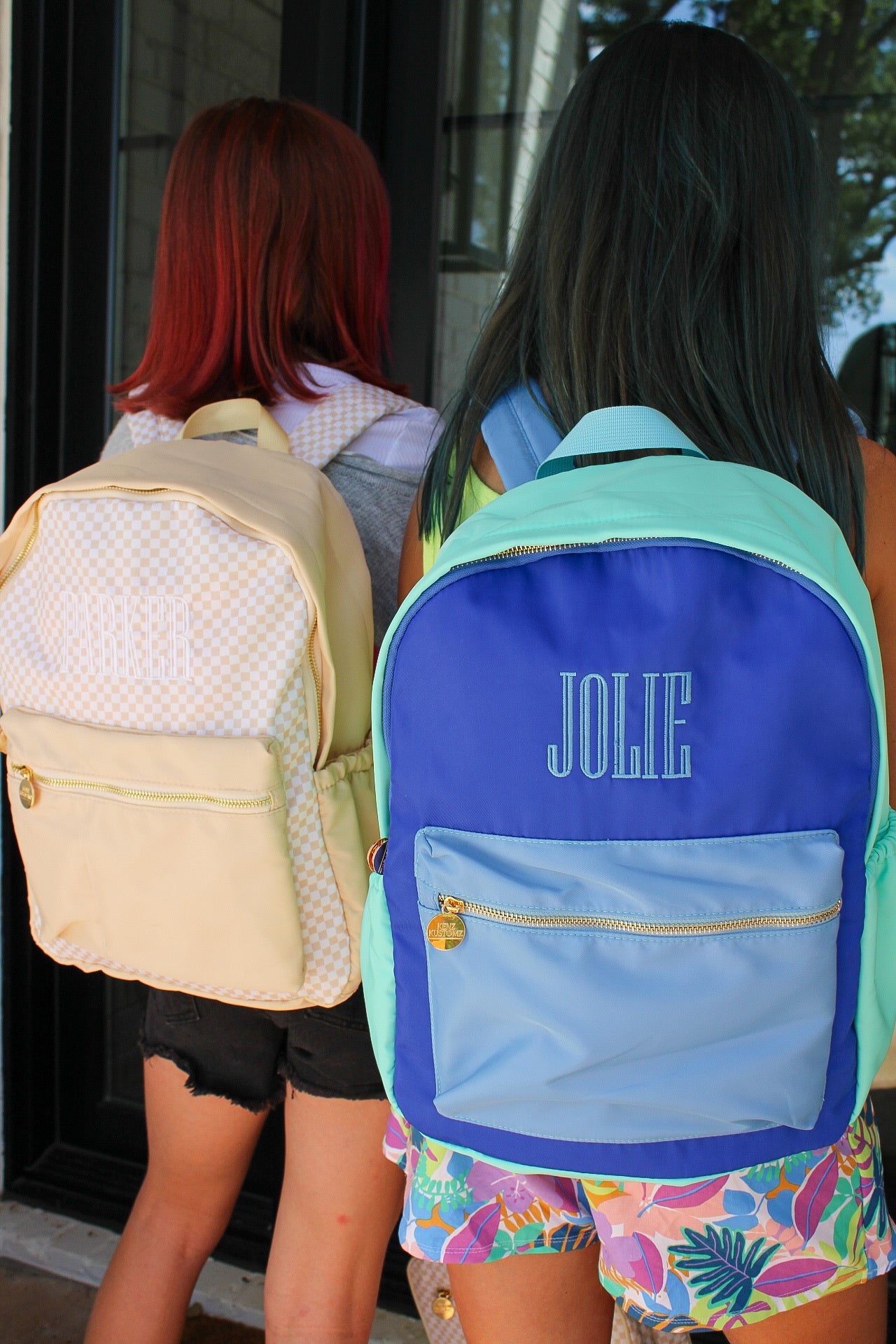 Blue + Teal Colorblock Backpack -PLAIN NO EMBROIDERY