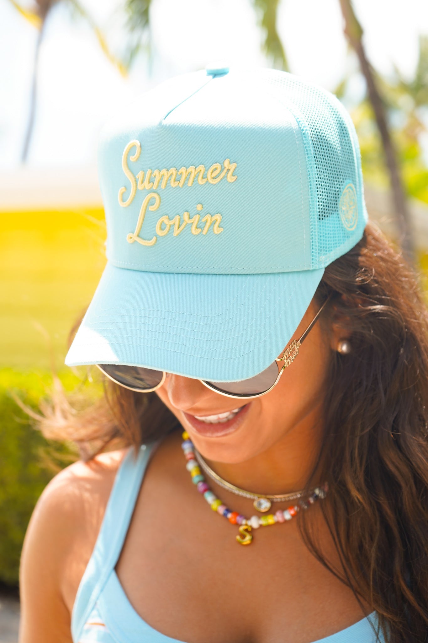Summer Lovin - Baby Blue Canvas Trucker Hat