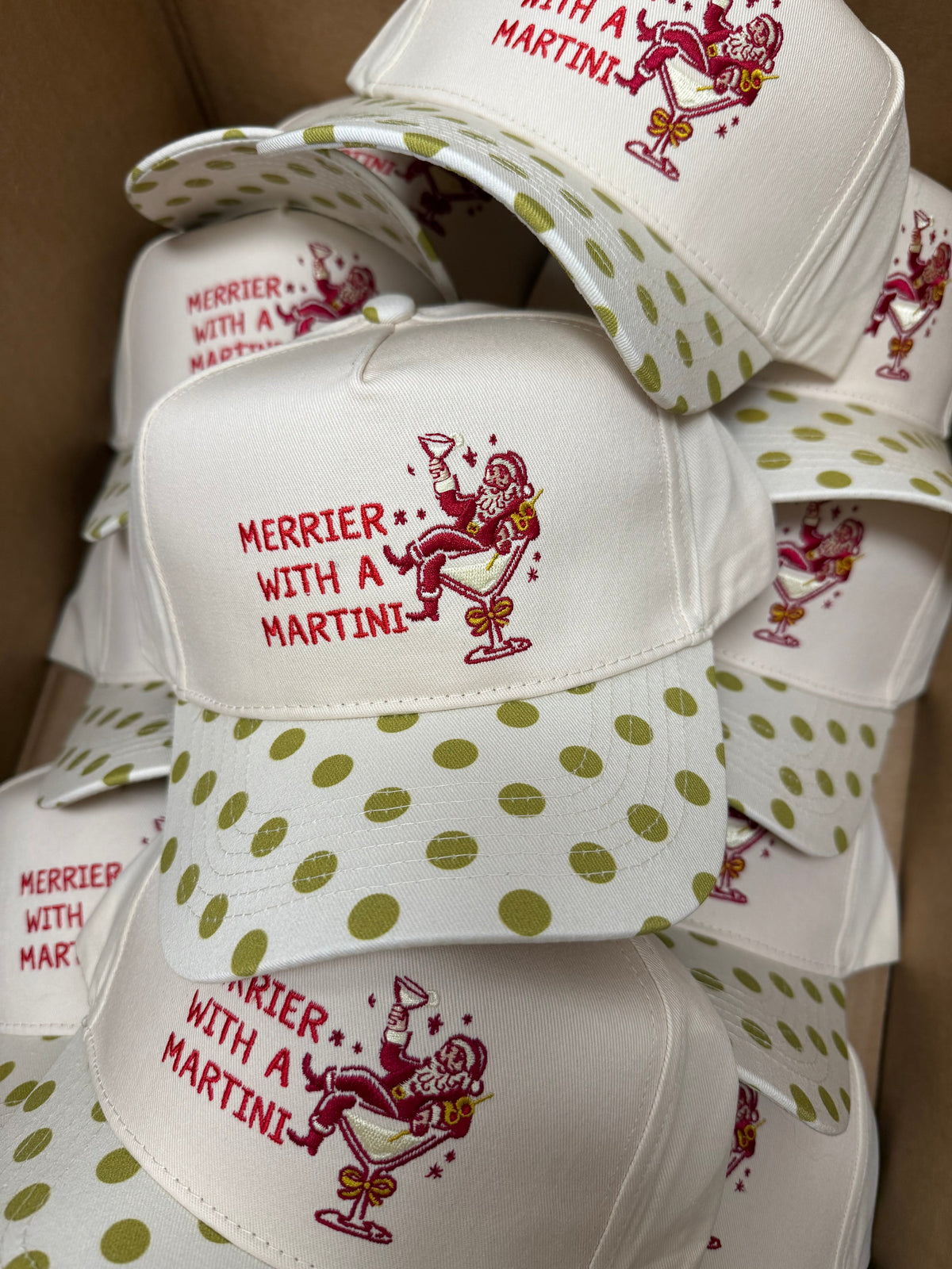 Merrier with Martini - Chartreuse Polka Dot Trucker Hat