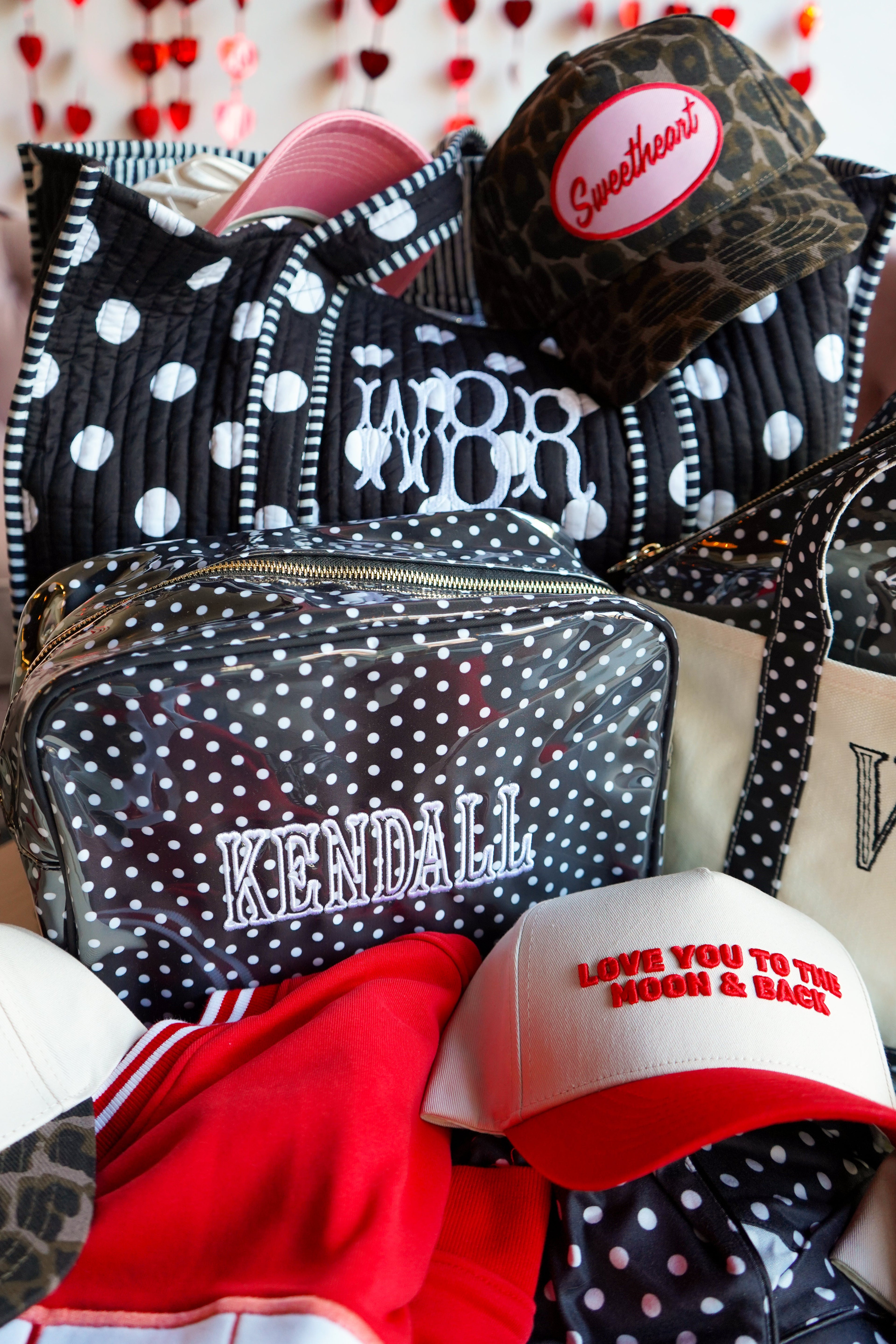 Black Polka Dot - Clear Coat XL Toiletry Bag