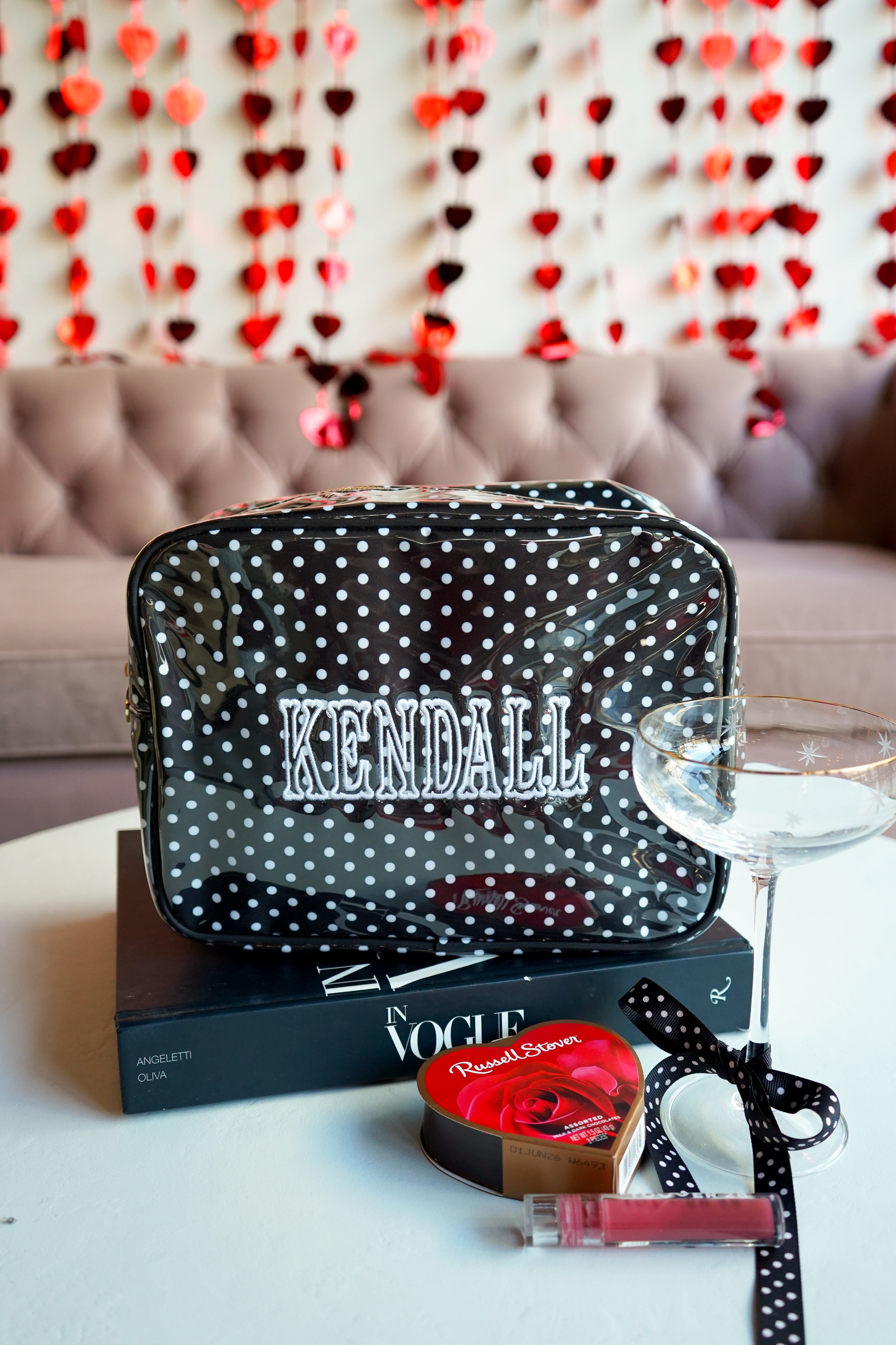 Black Polka Dot - Clear Coat XL Toiletry Bag