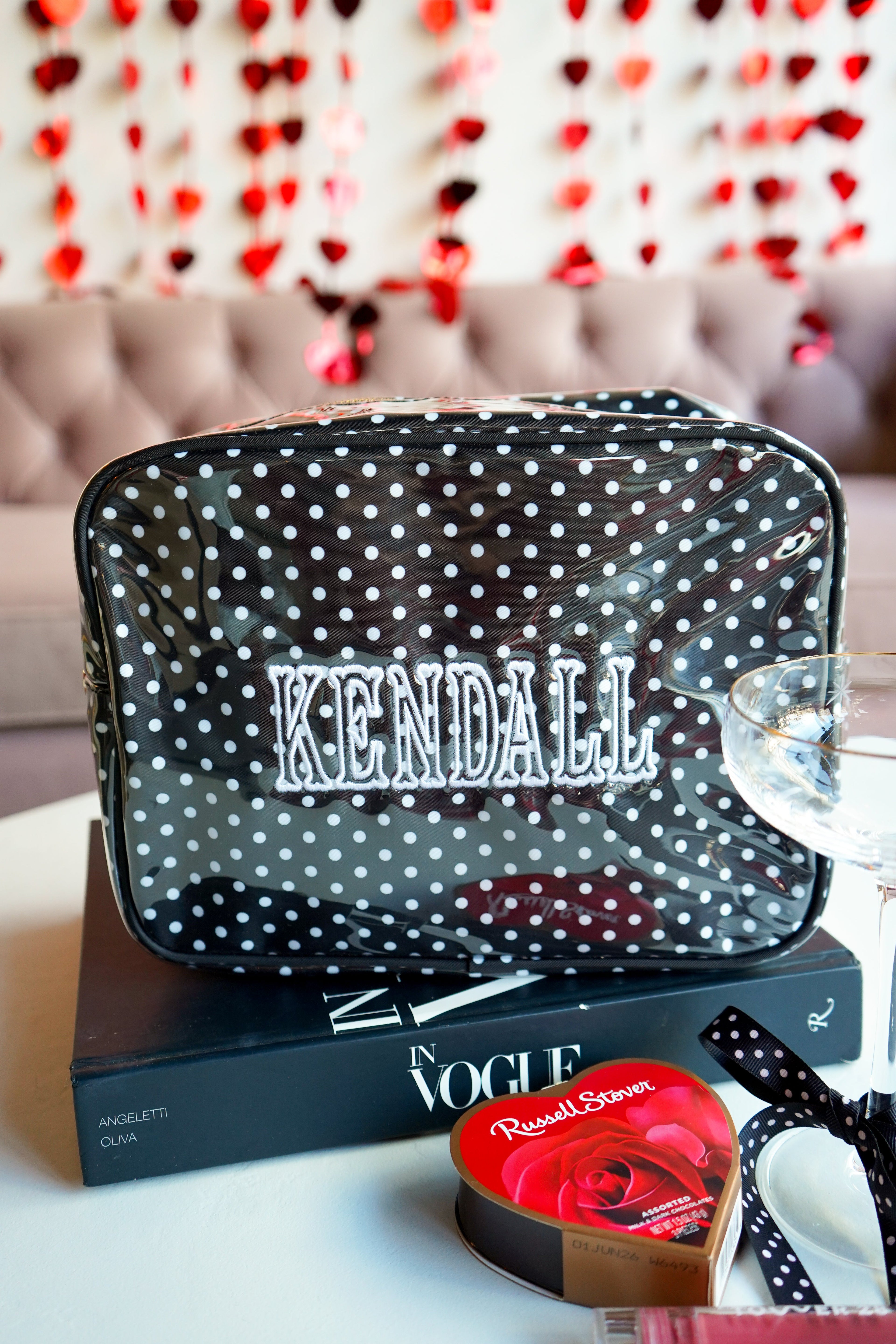 Black Polka Dot - Clear Coat XL Toiletry Bag