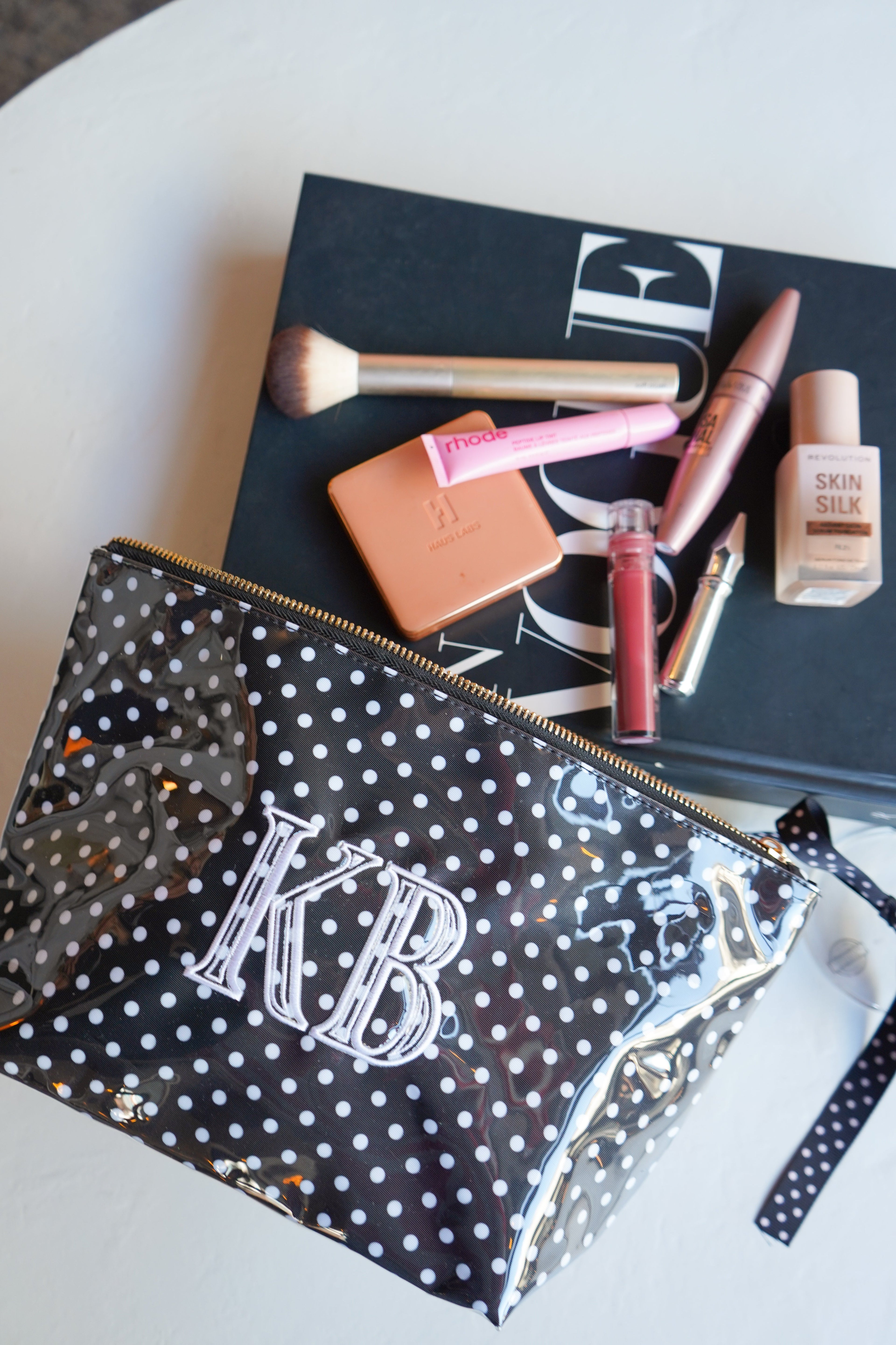 Black Polka Dot - Clear Coat Bag For Embroidery