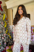 Pink Santa - Ribbed Long Pajama Set