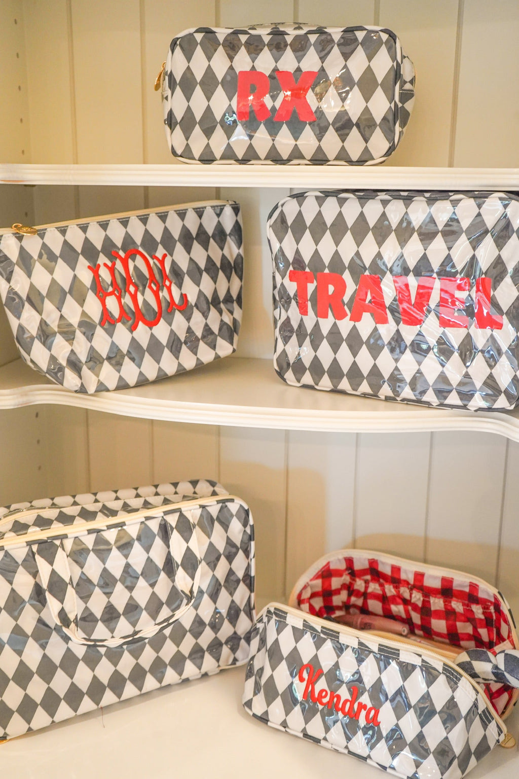 Travel - Black Argyle XL Clear Coat Bag