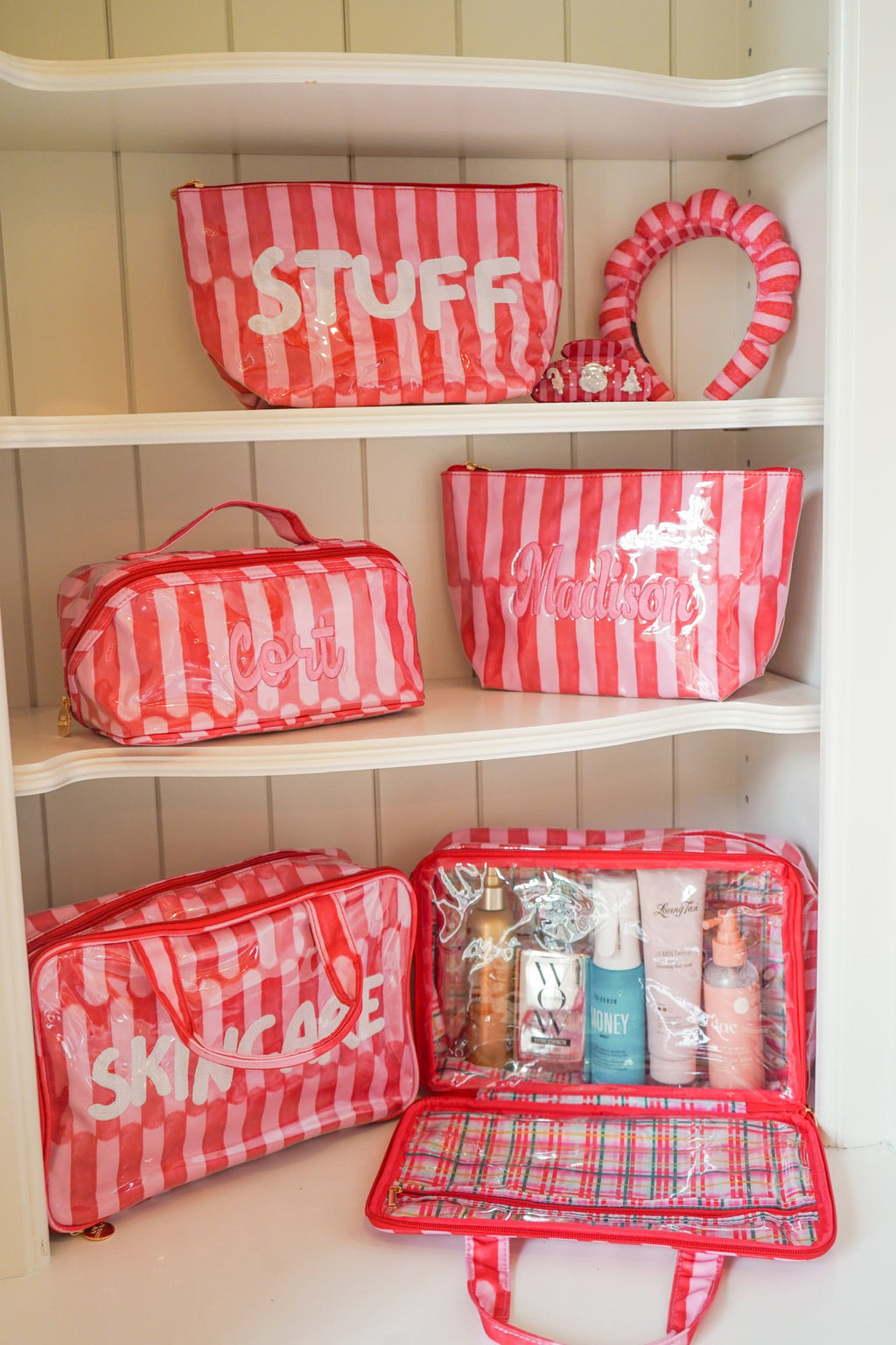 Stuff - Candy Stripes Clear Coat Toiletry Bag