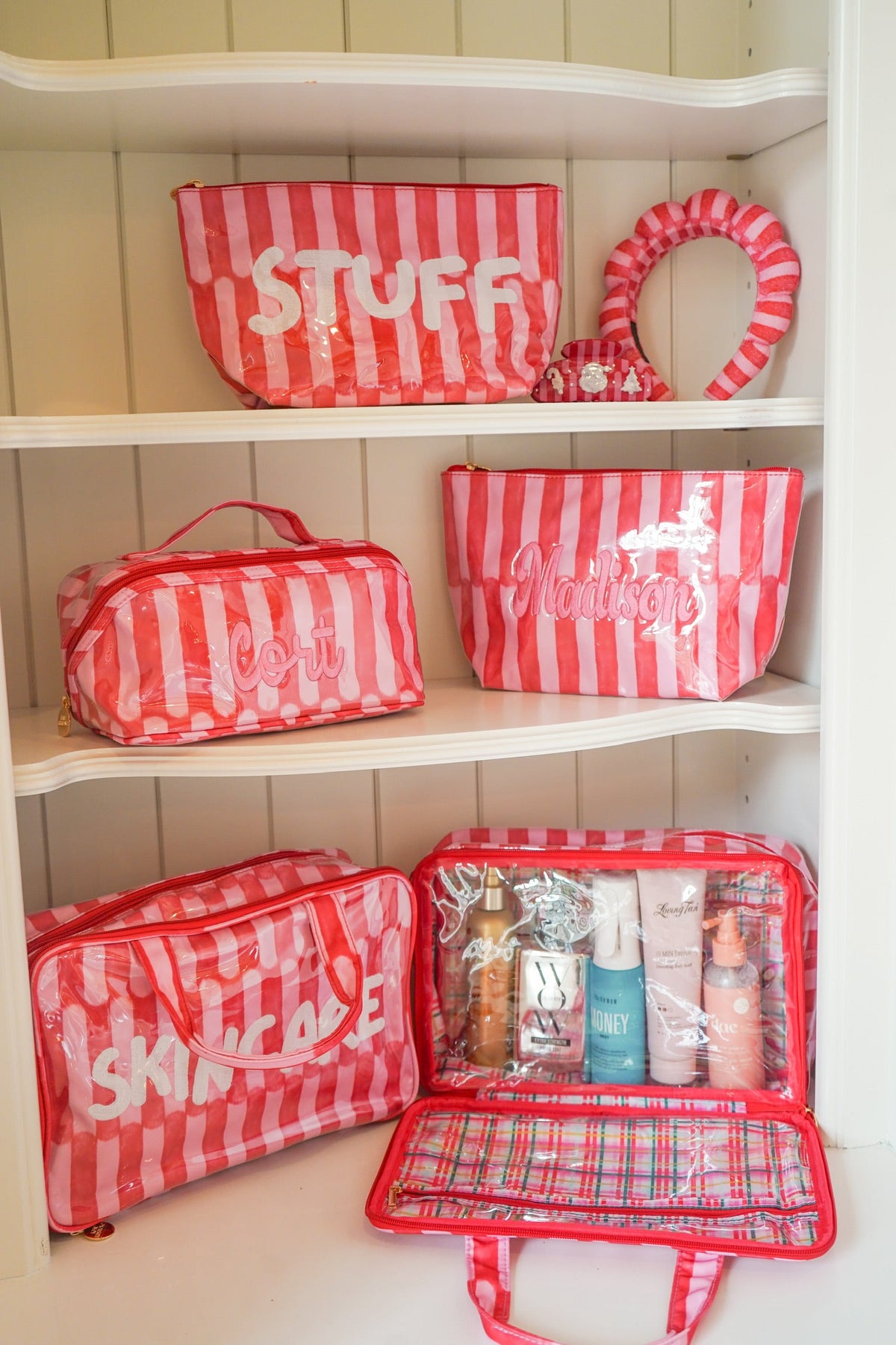 Stuff - Candy Stripes Clear Coat Toiletry Bag