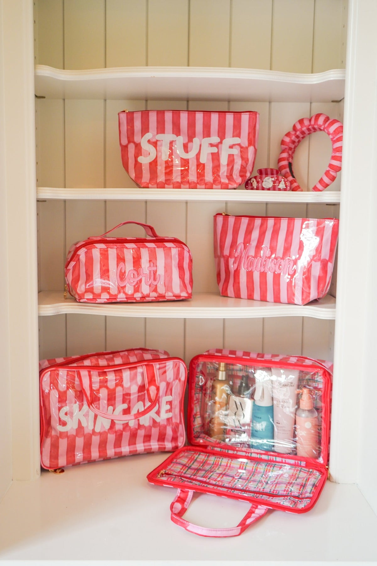 Stuff - Candy Stripes Clear Coat Toiletry Bag