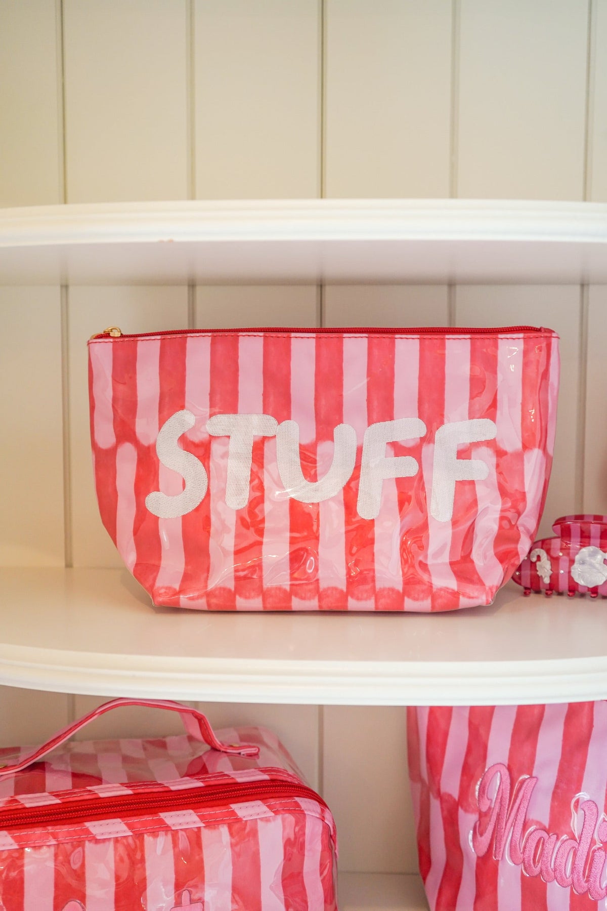 Stuff - Candy Stripes Clear Coat Toiletry Bag