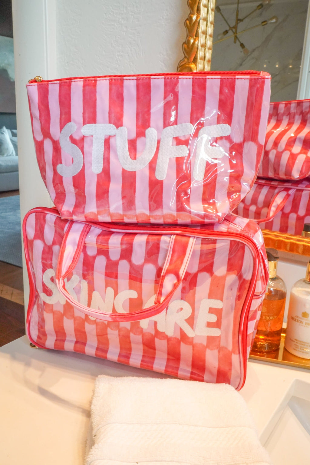 Stuff - Candy Stripes Clear Coat Toiletry Bag