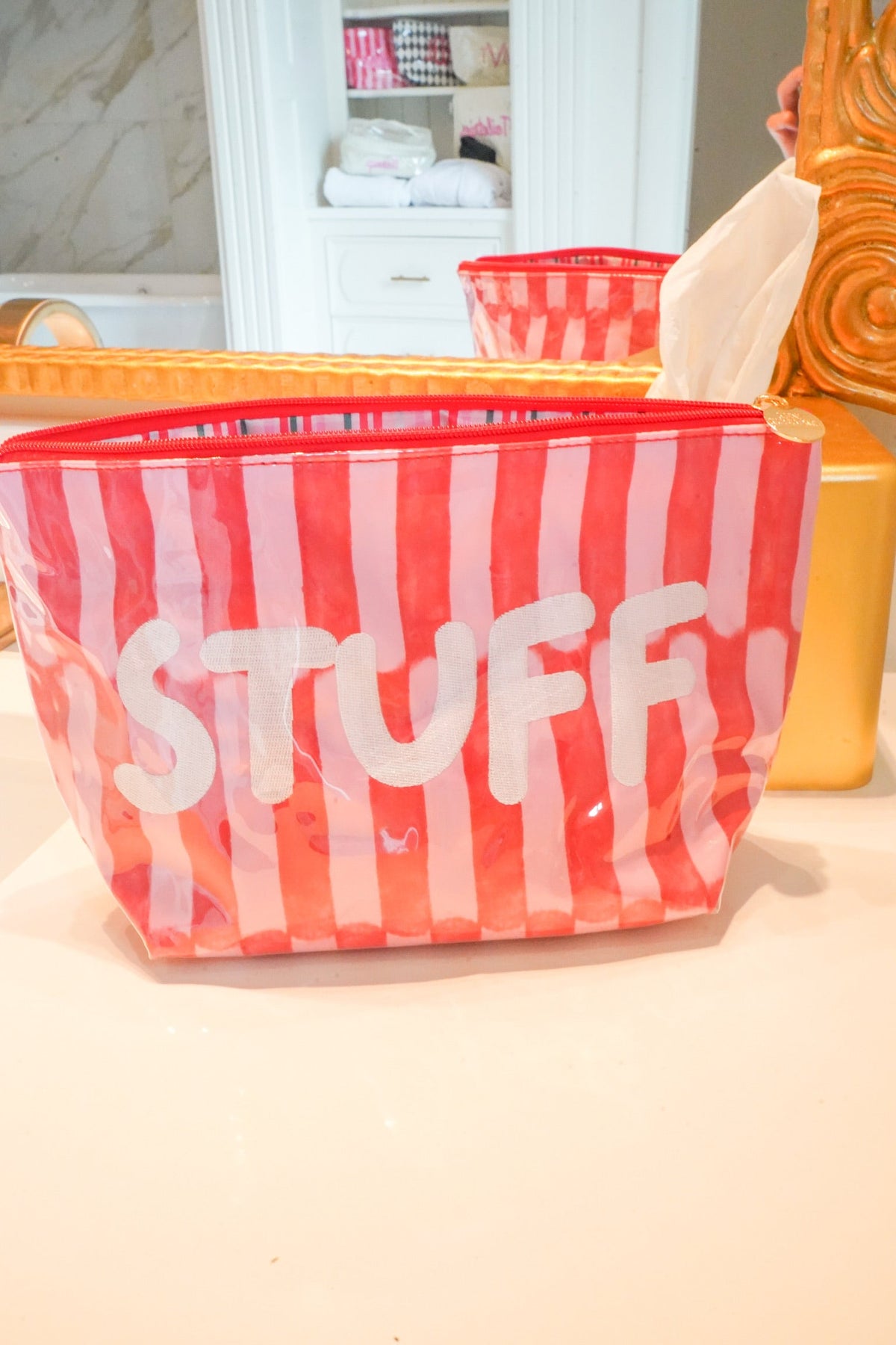 Stuff - Candy Stripes Clear Coat Toiletry Bag