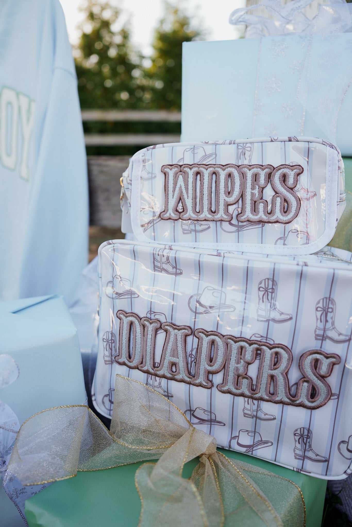Diapers + Wipes Western Blues Clear Coat - Bundle