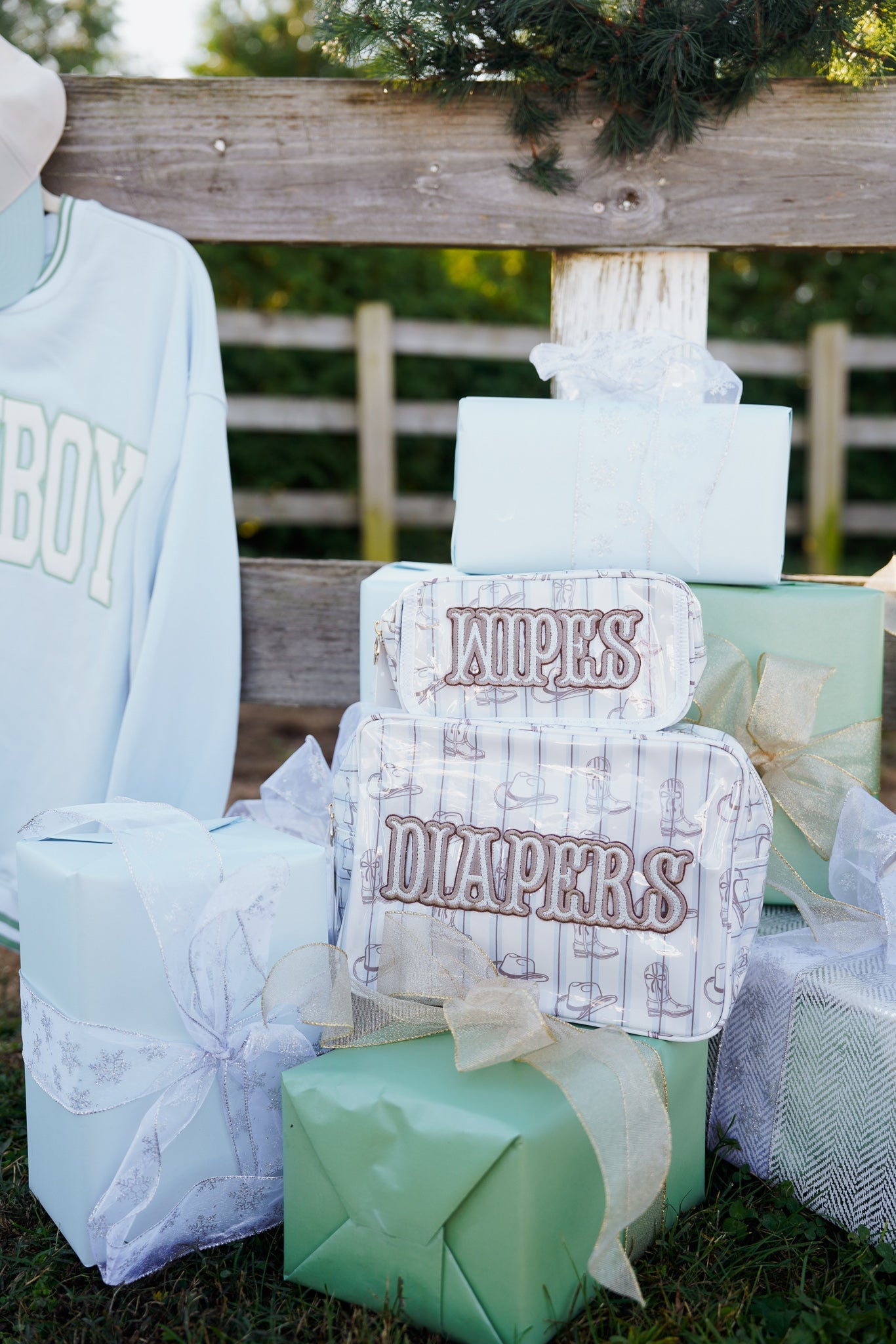 Diapers + Wipes Western Blues Clear Coat - Bundle