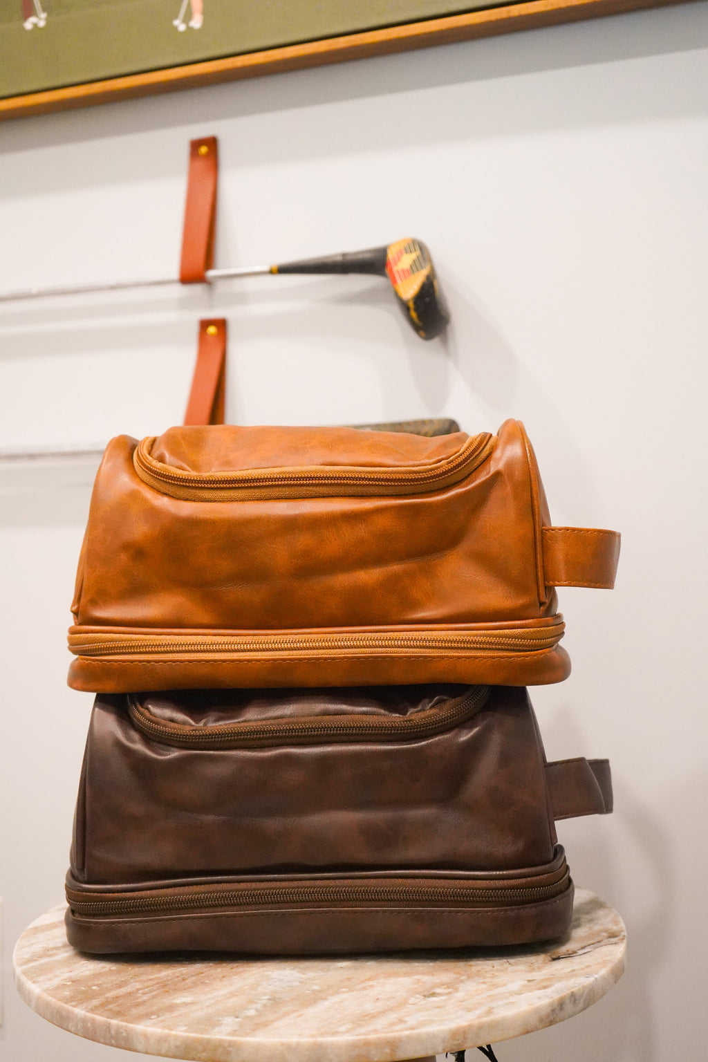 Men's Faux Leather Dopp Kit